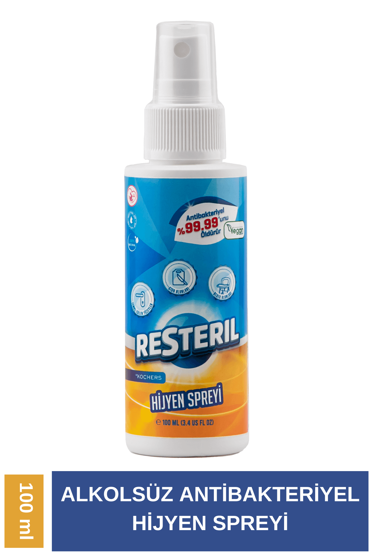 Antibakteriyel Alkolsüz Klozet Kapağı Temizleyici Yüzey Dezenfektan Sprey Seyahat Boy Hijyen 100ml