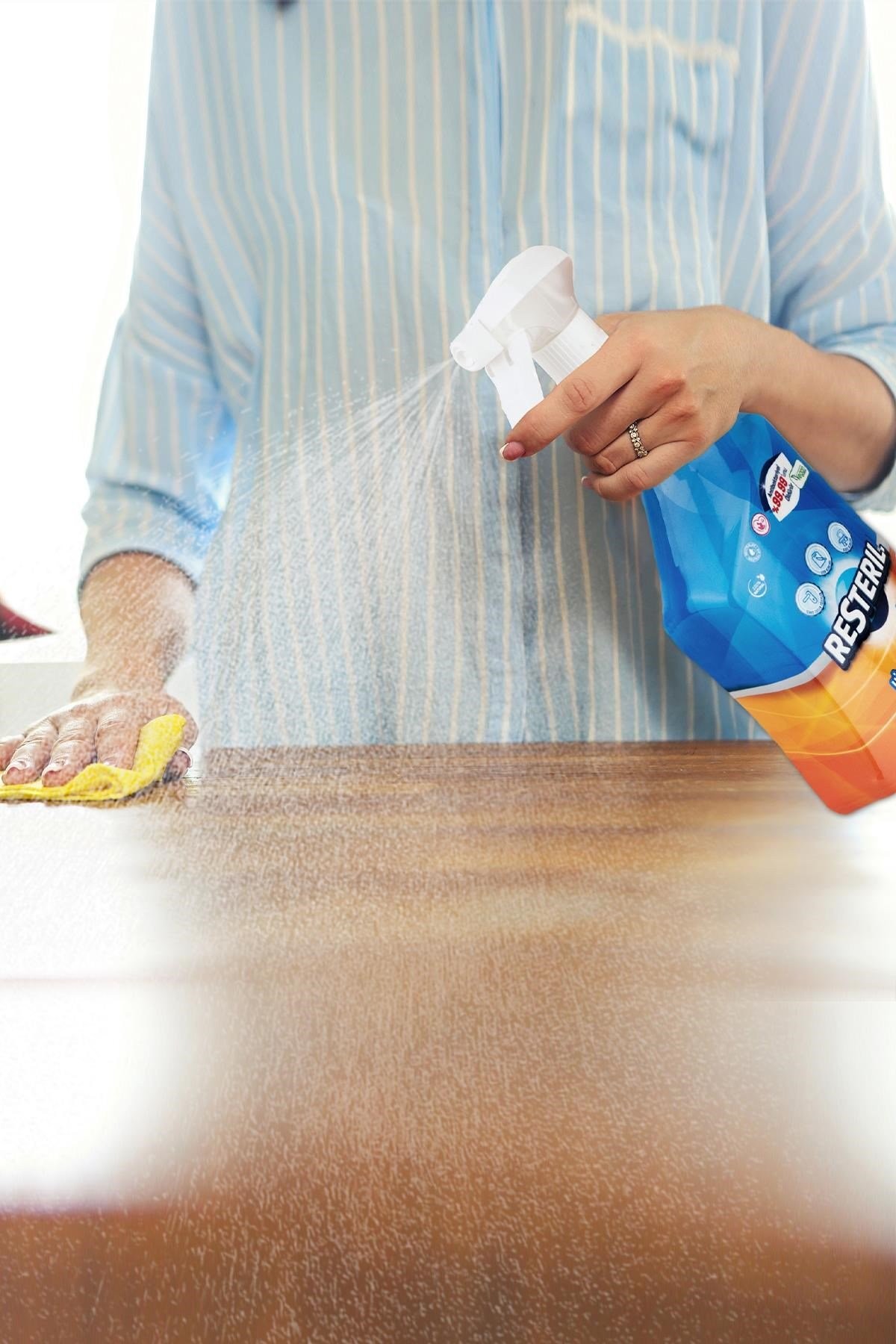 Antibakteriyel Anti Koku Doğal Yüzey Temizleyici Mutfak Hijyen Seti 2x750ml+2'li Mikrofiber Bez