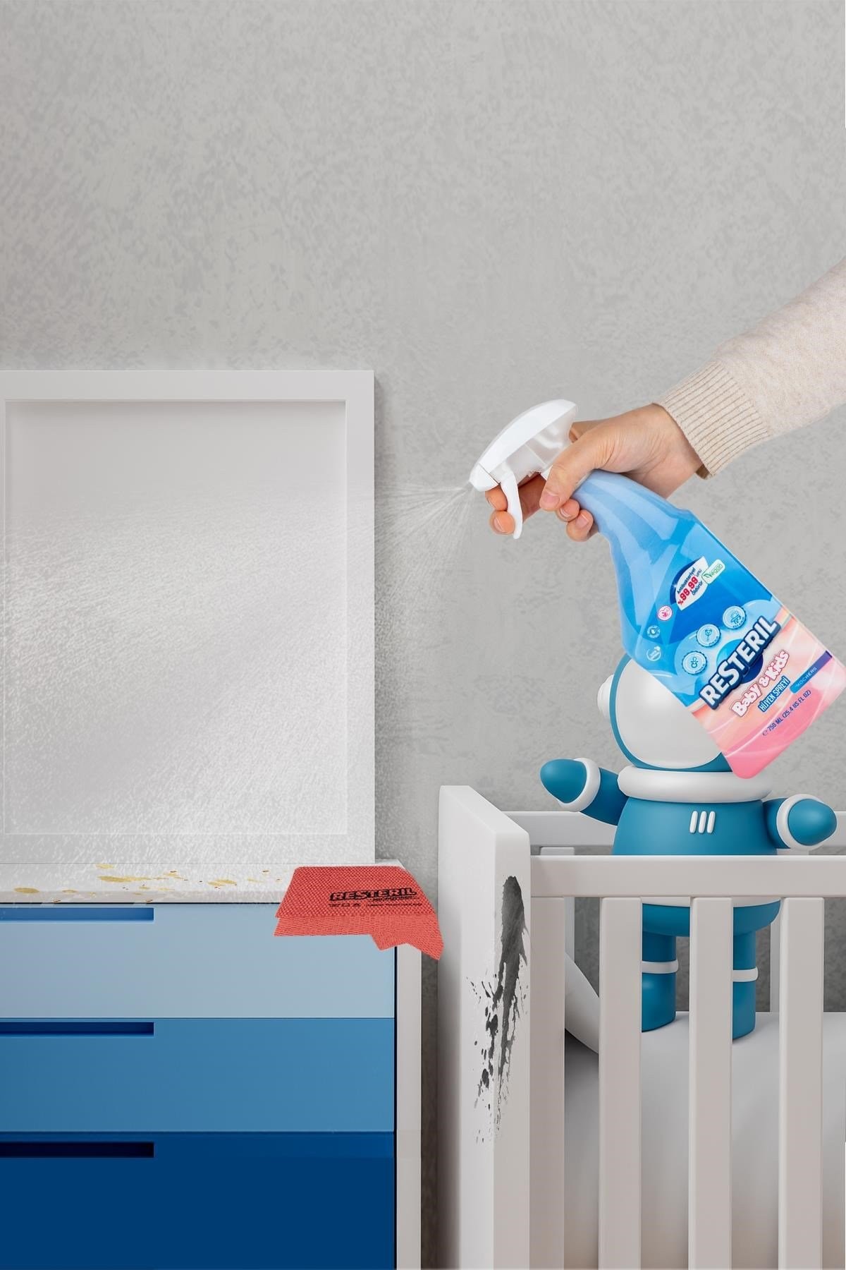 Antibakteriyel Bebek Çocuk Eşyaları Temizleyici Hijyen Seti 2x750ml+Kir Sökücü 2'li Mikrofiber Bez