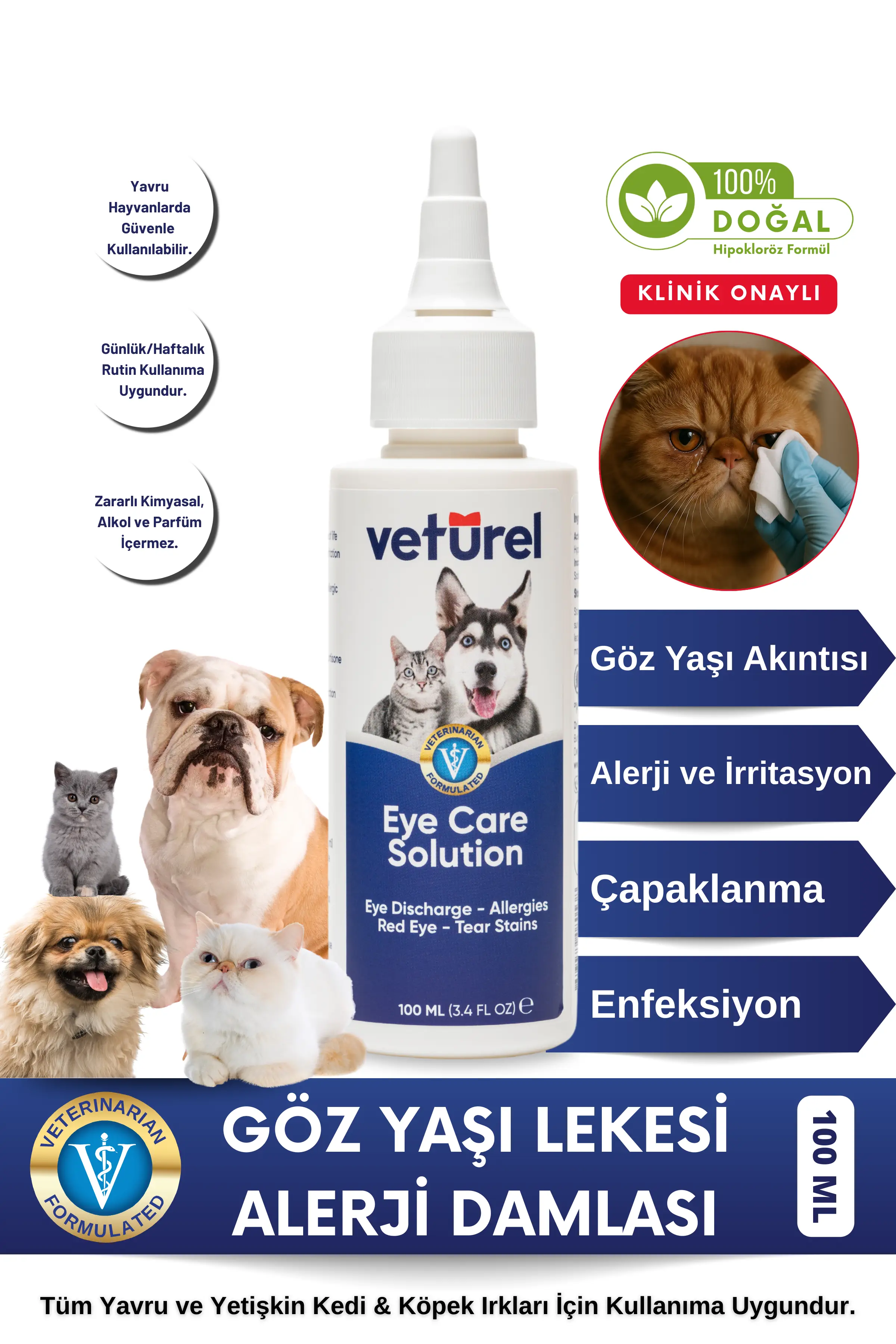 Veturel göz yaşı lekesi alerji damlası