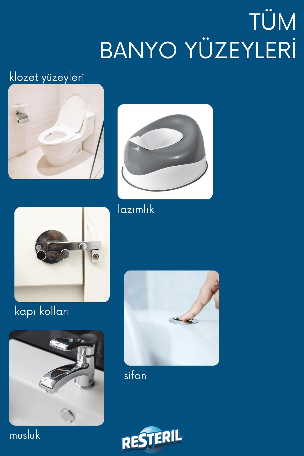 Resteril Klozet Kapağı Dezenfektan Sprey %99.99 Sterilizasyon Seyahat Boyu Hijyen Spreyi 200 ml