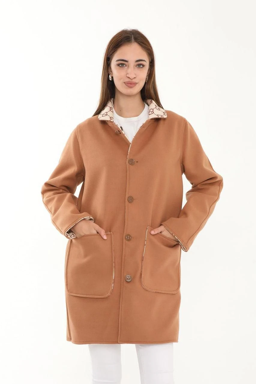 İthal Gucci Çift Taraflı Kaban