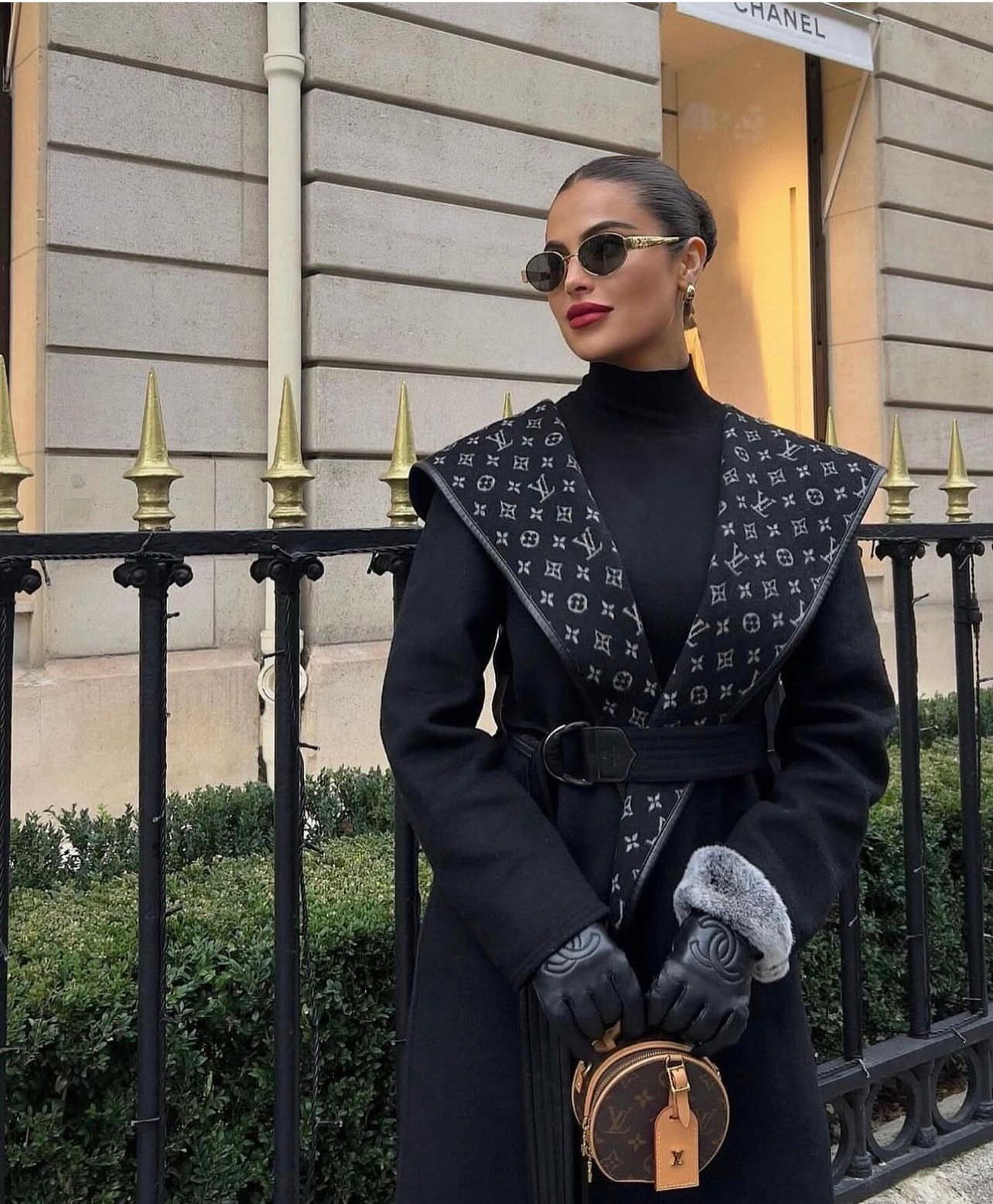 İthal Louis Vuitton Siyah Kaban