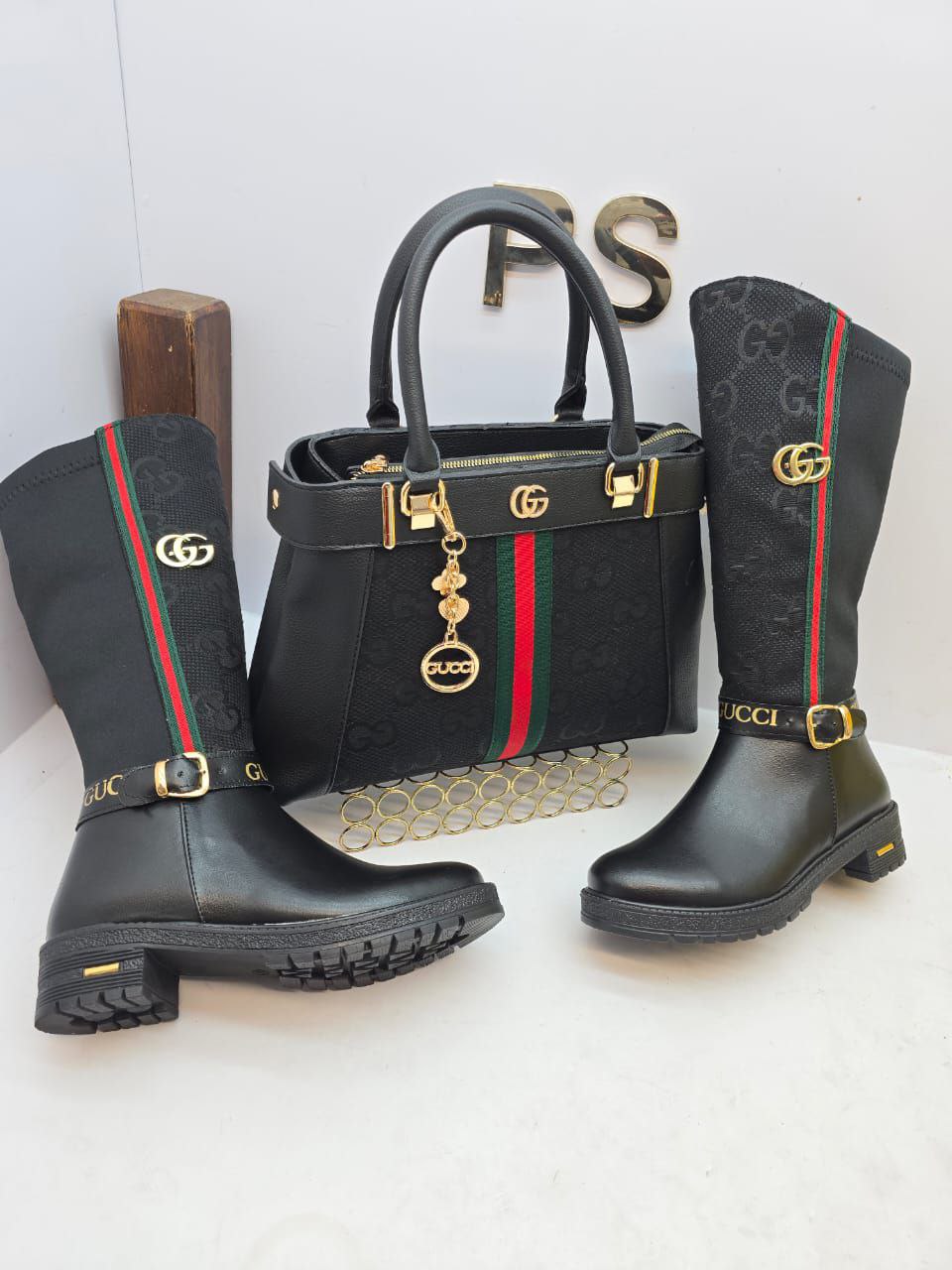İthal Gucci Çanta Çizme Seti