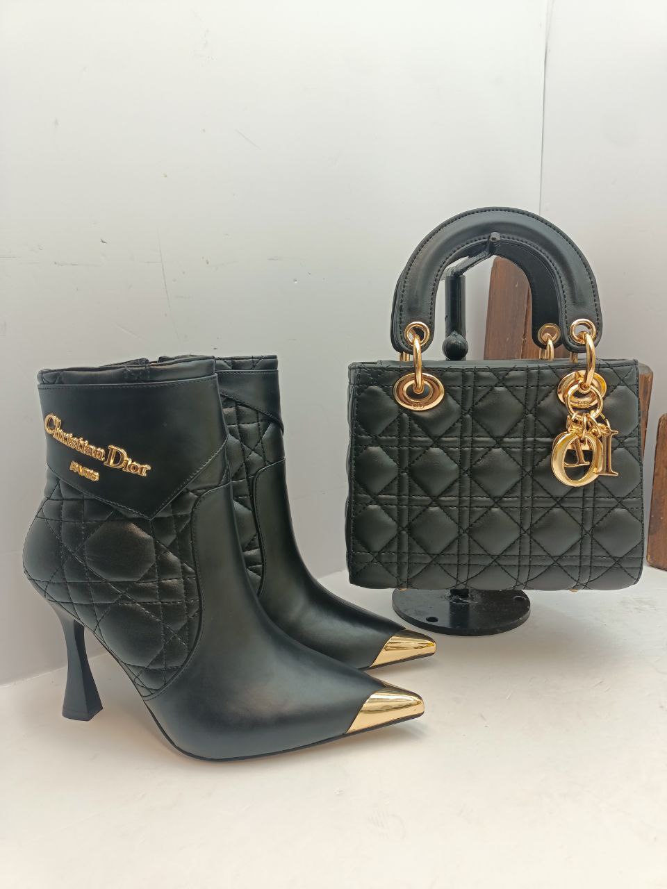 İthal Christian Dior Çanta ve Topuklu Bot Seti