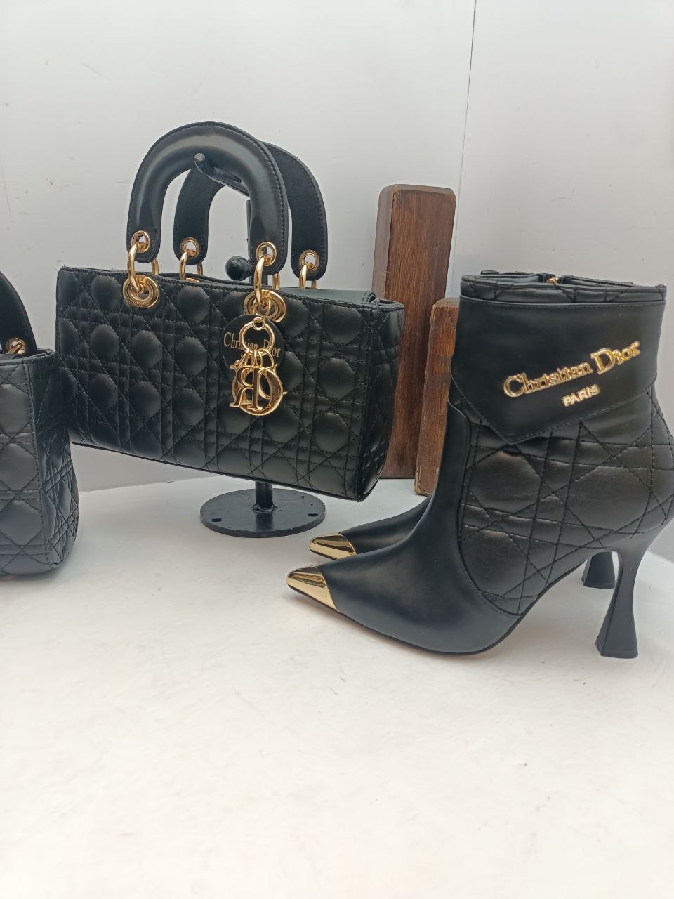 İthal Christian Dior Çanta ve Topuklu Bot Seti