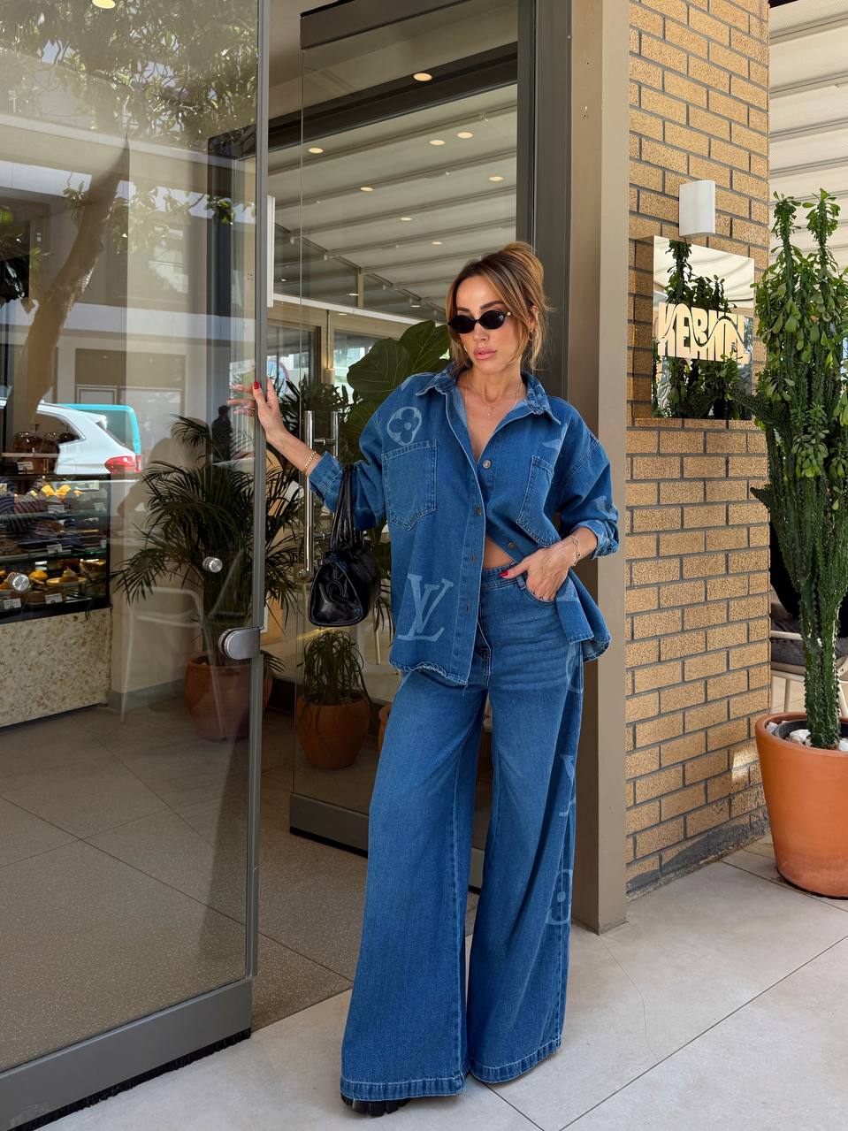 İthal Louis Vuitton Taş Denim Takım