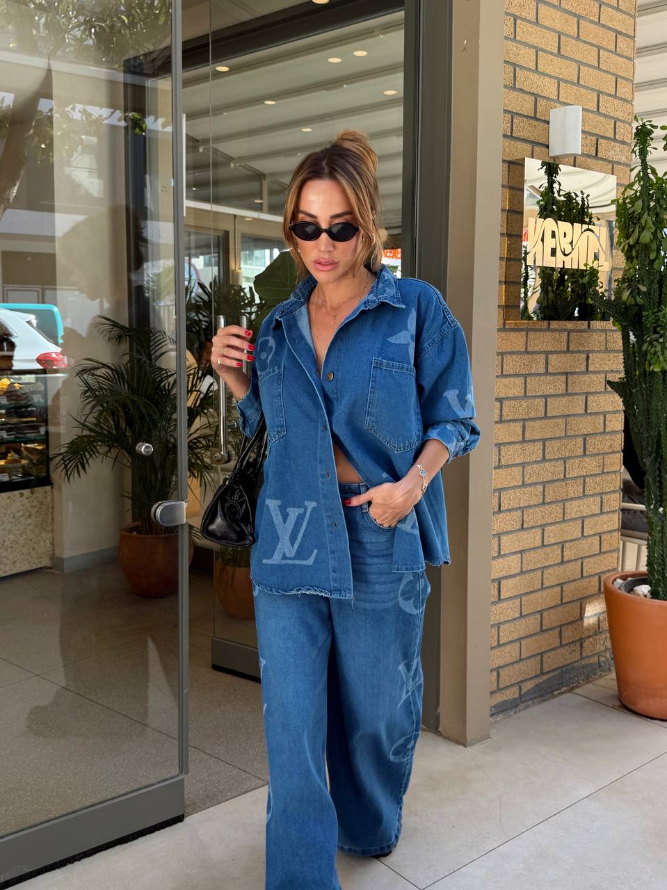 İthal Louis Vuitton Taş Denim Takım