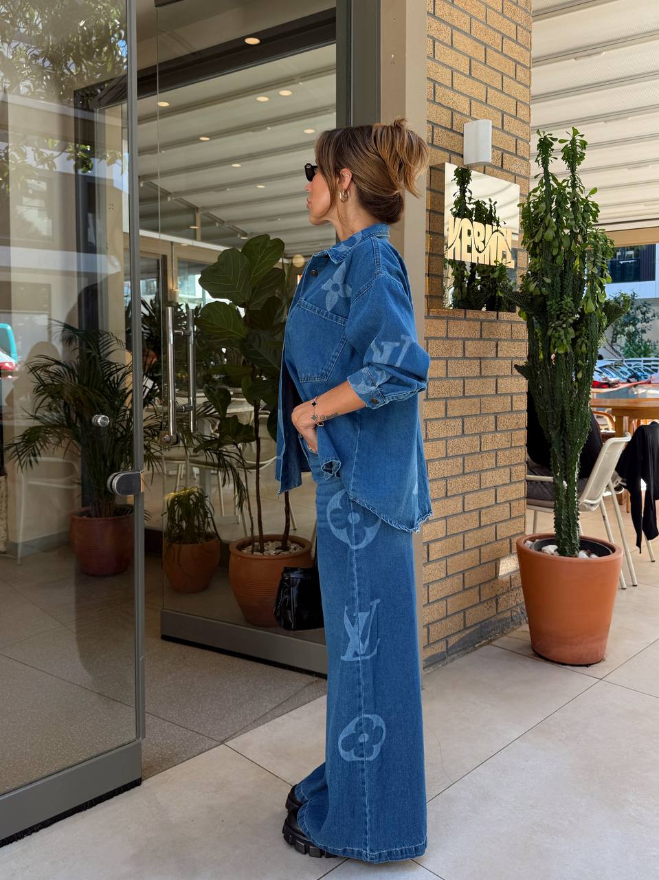 İthal Louis Vuitton Taş Denim Takım