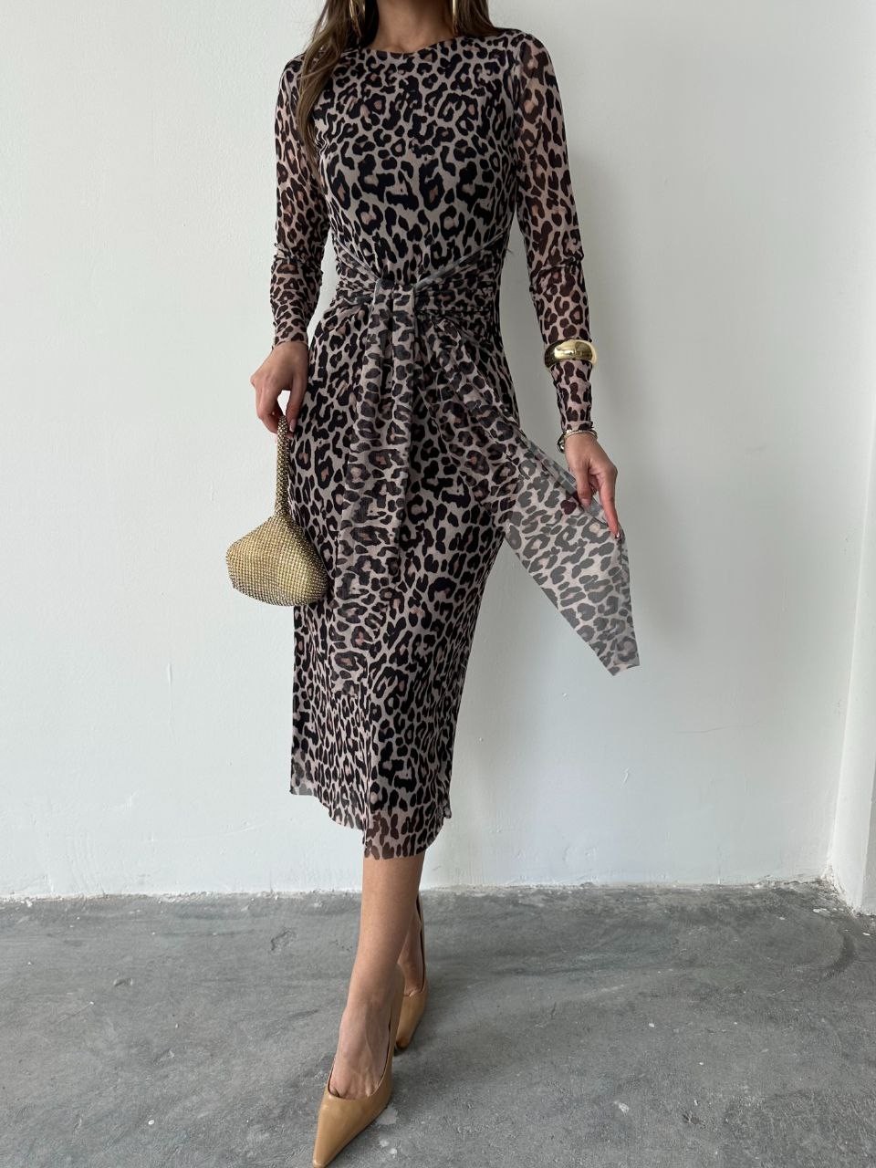 Zara Model Leopar Tül Elbise