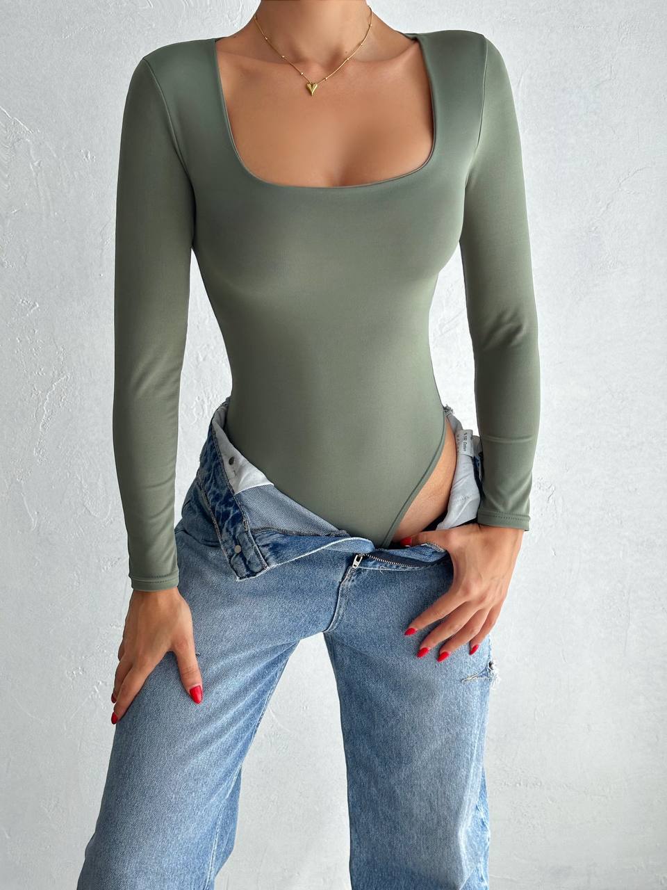 Kare Yaka Zıbın Bluz 