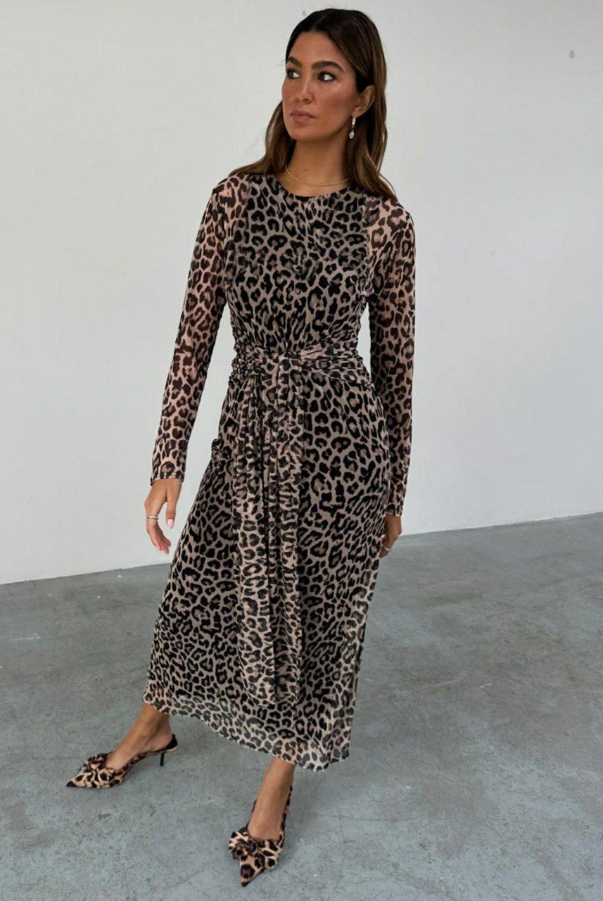 Zara Model Leopar Tül Elbise