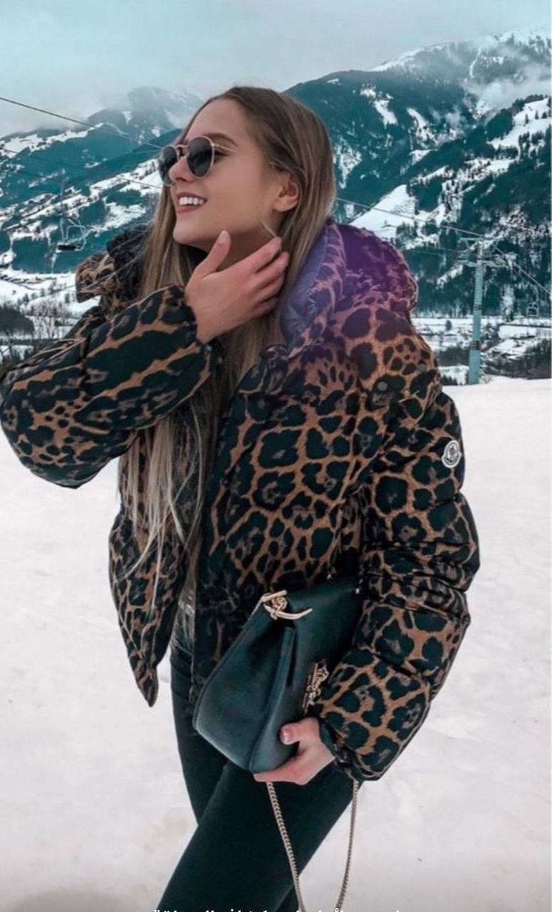 İthal Channel Leopar Desenli Spor Mont