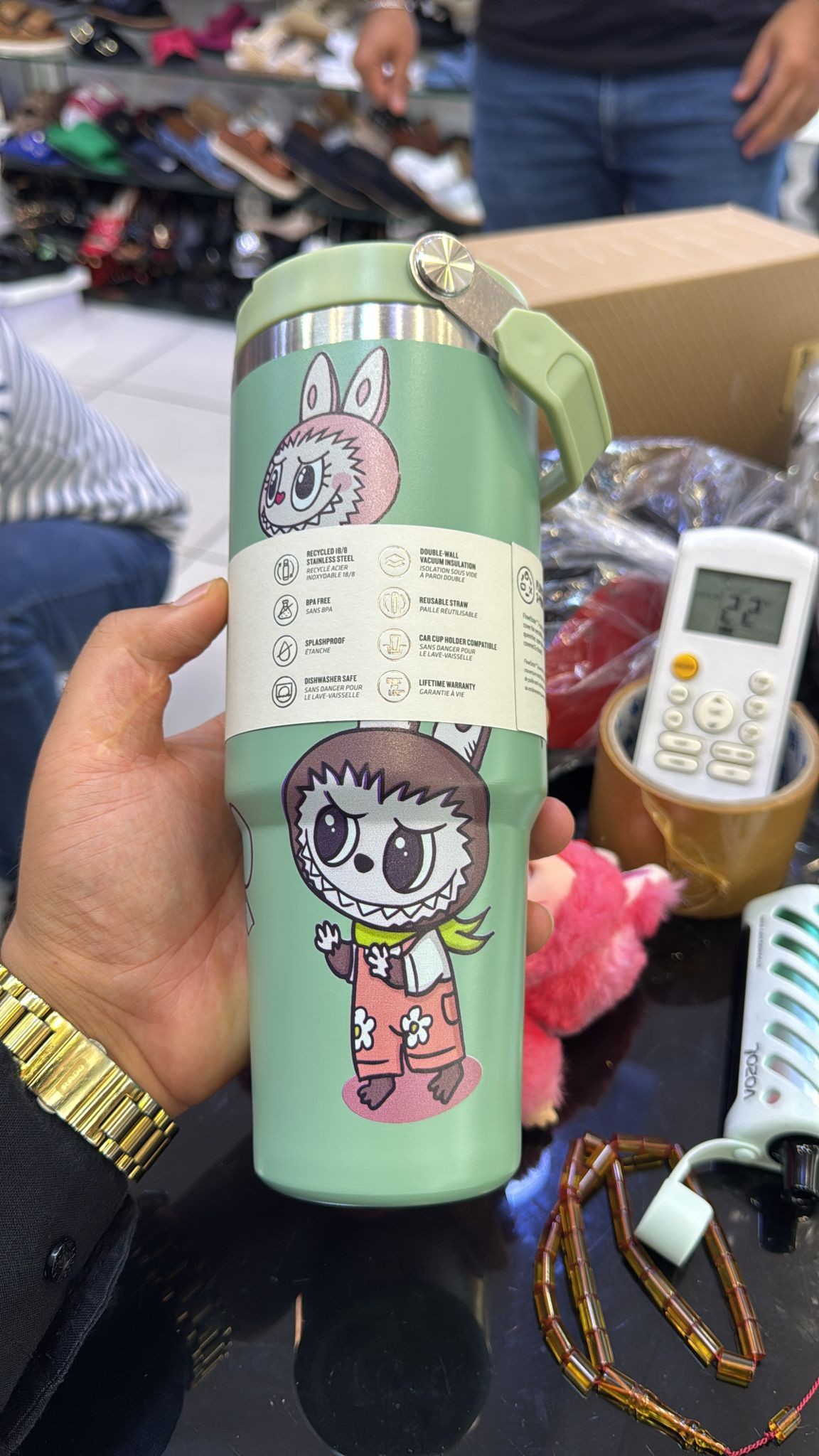 İthal Stanley Labubu Baskılı Pipetli Termos