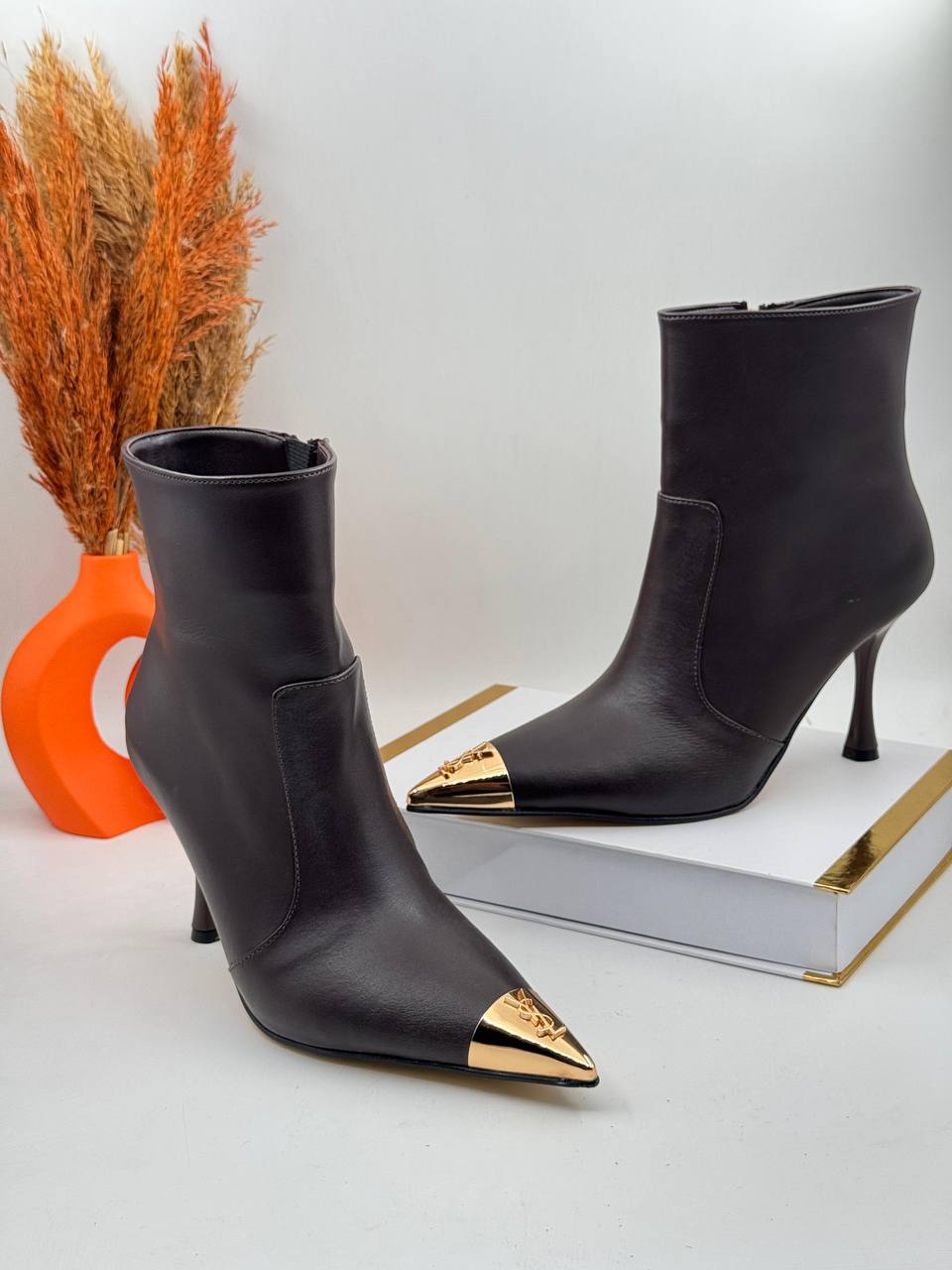 İthal YSL Gold Uçlu Topuklu Bot