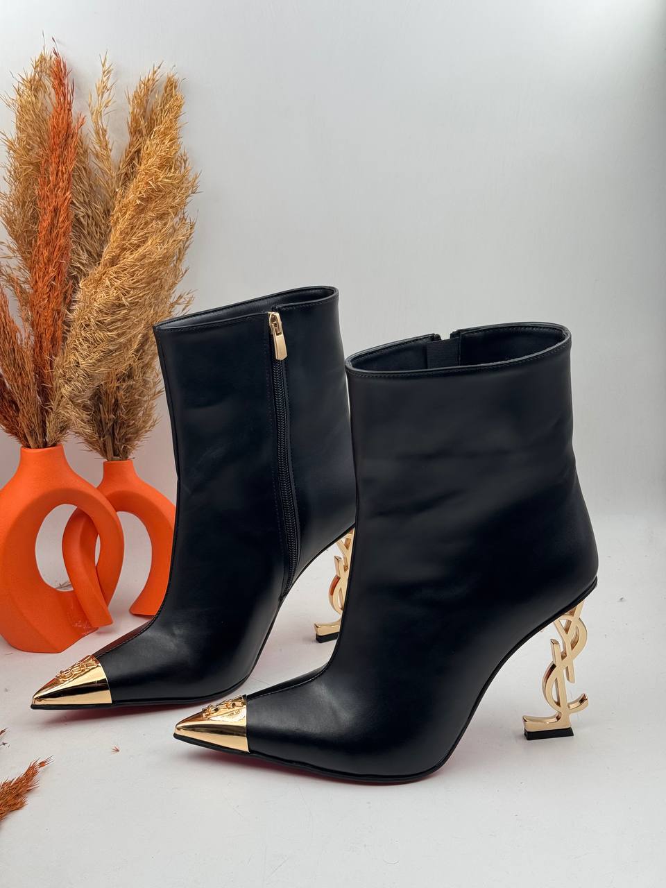 İthal YSL Gold Topuk Detaylı Bot