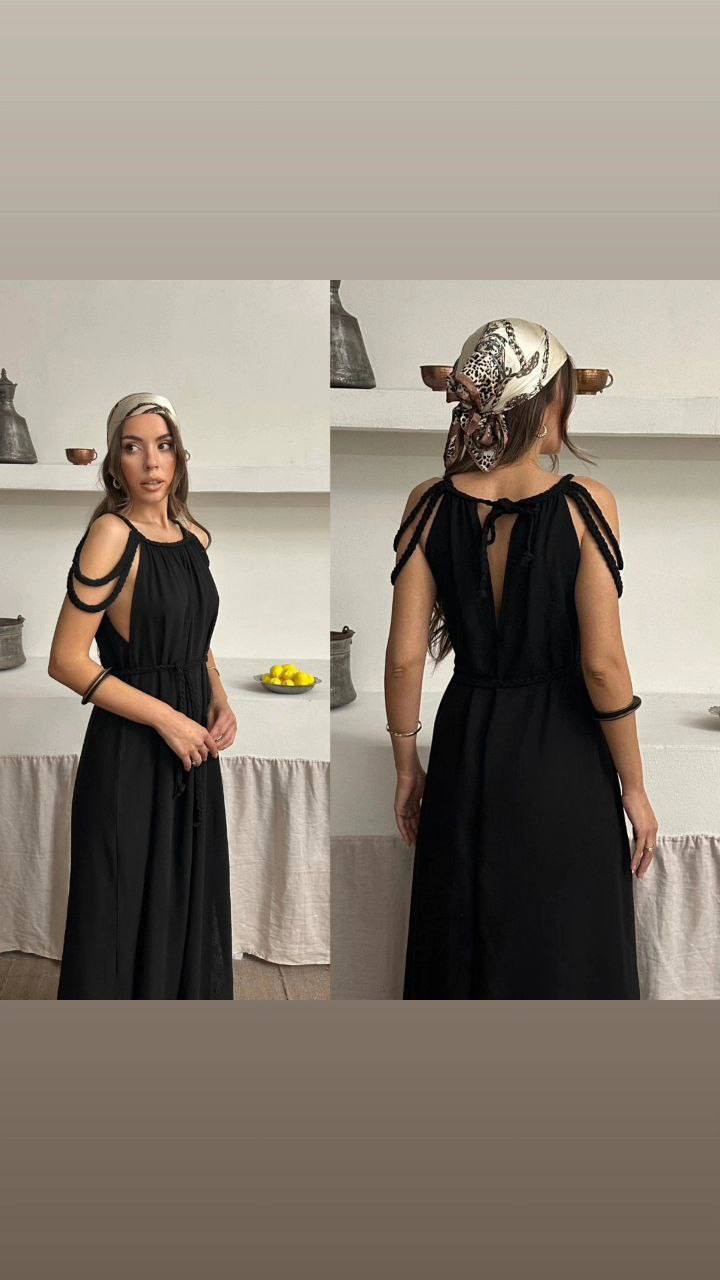 Helen Yırtmaçlı Uzun Elbise