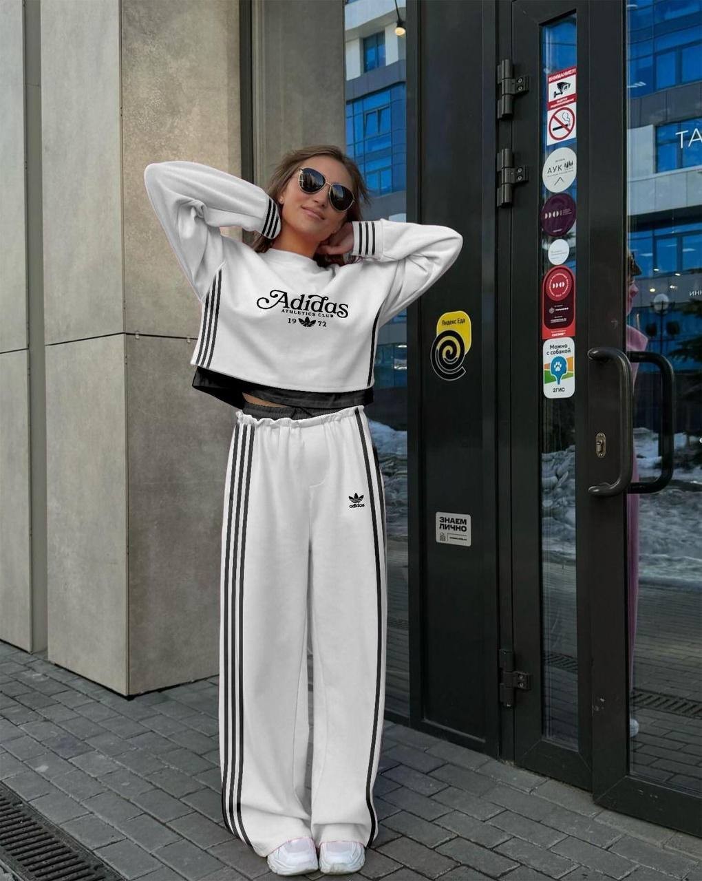 Adidas İthal Full Compact 2’li Spor Takım Beyaz