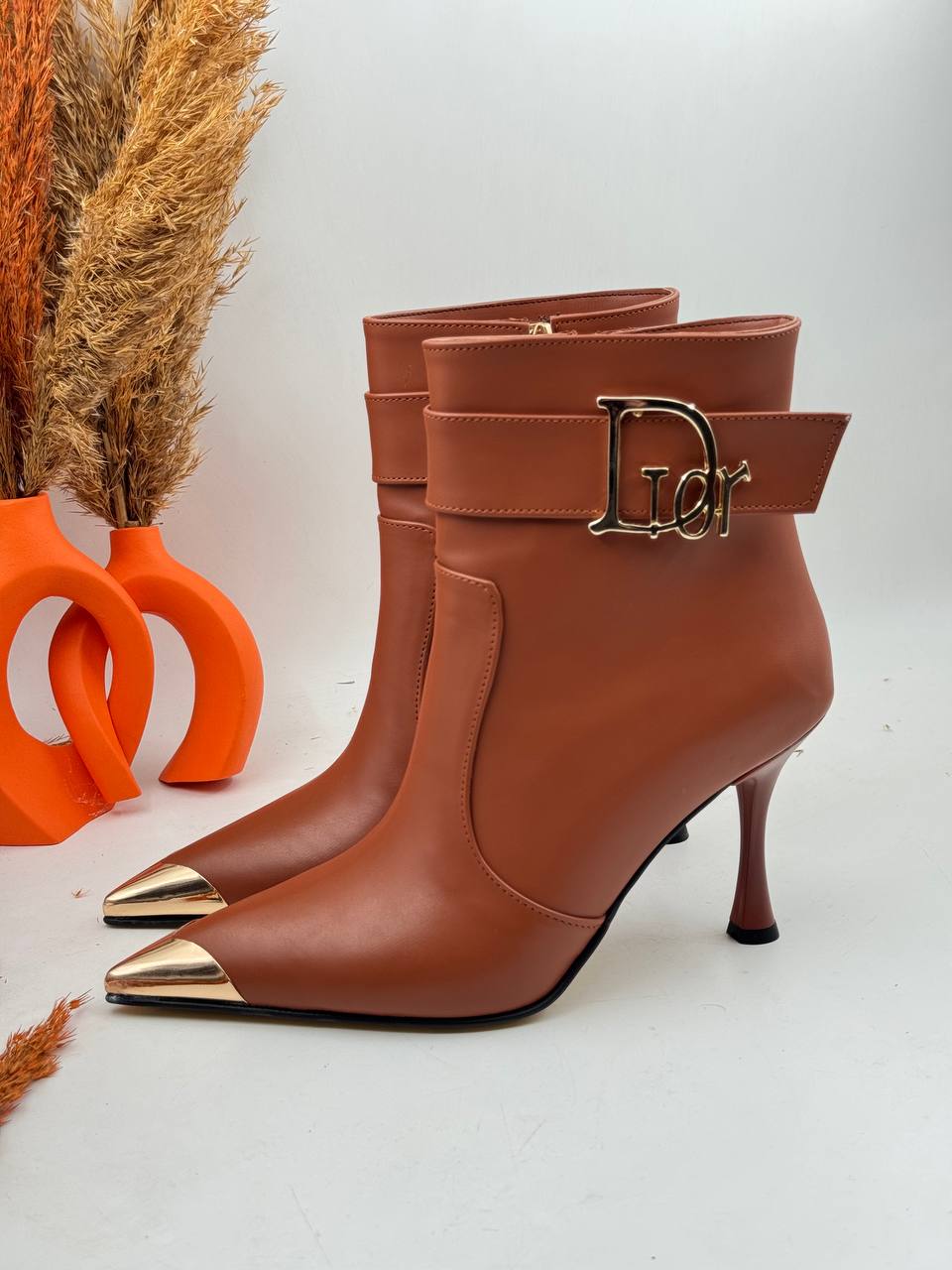 İthal Christian Dior Gold Uçlu Topuklu Bot