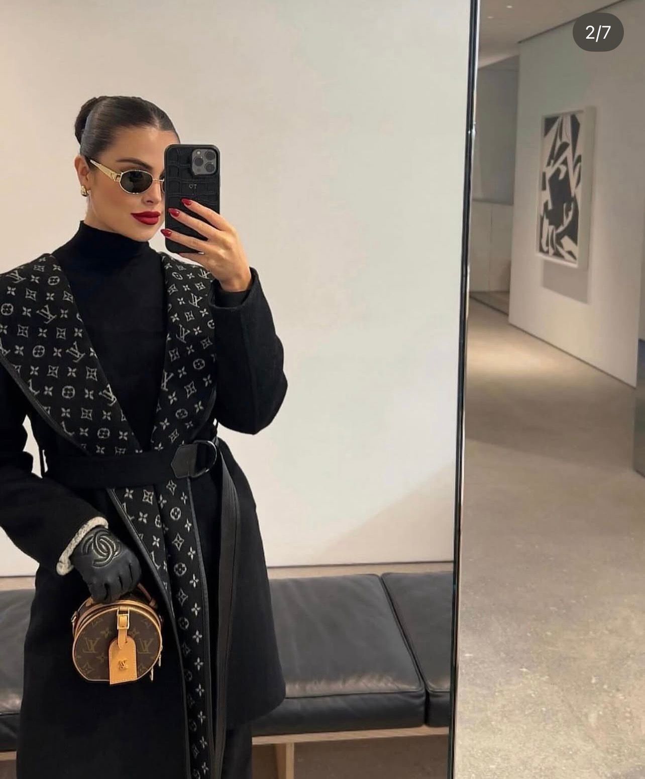 İthal Louis Vuitton Siyah Kaban