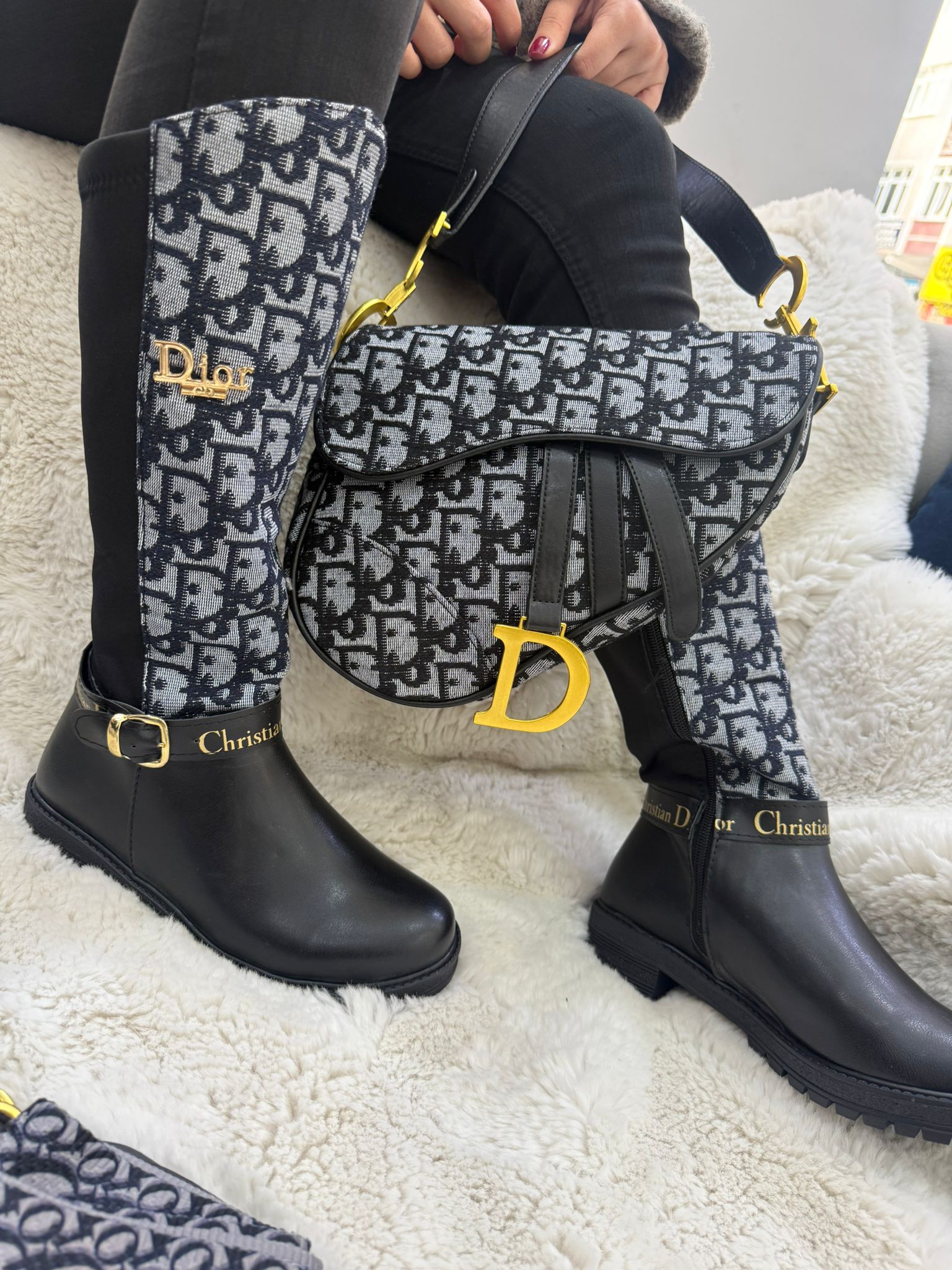 İthal Christian Dior Çanta Çizme Set