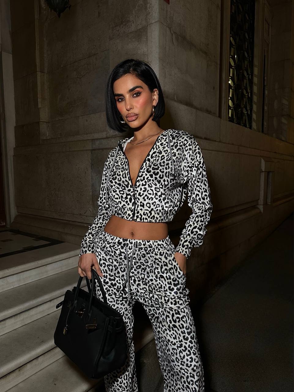 Kadife Taşlı Eşofman Takımı