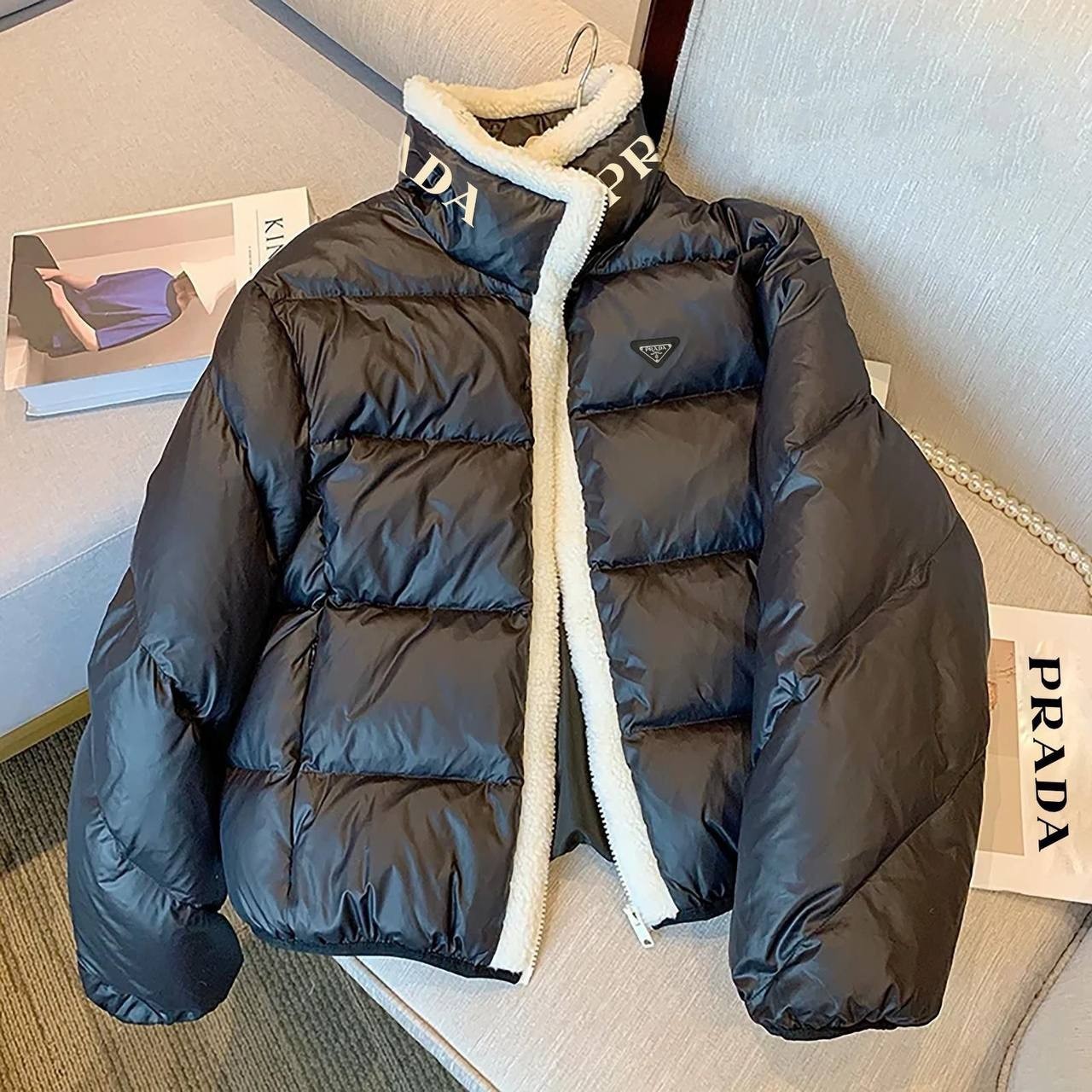 Prada İthal Memory Kumaş Teddy Deteylı Şişme Mont