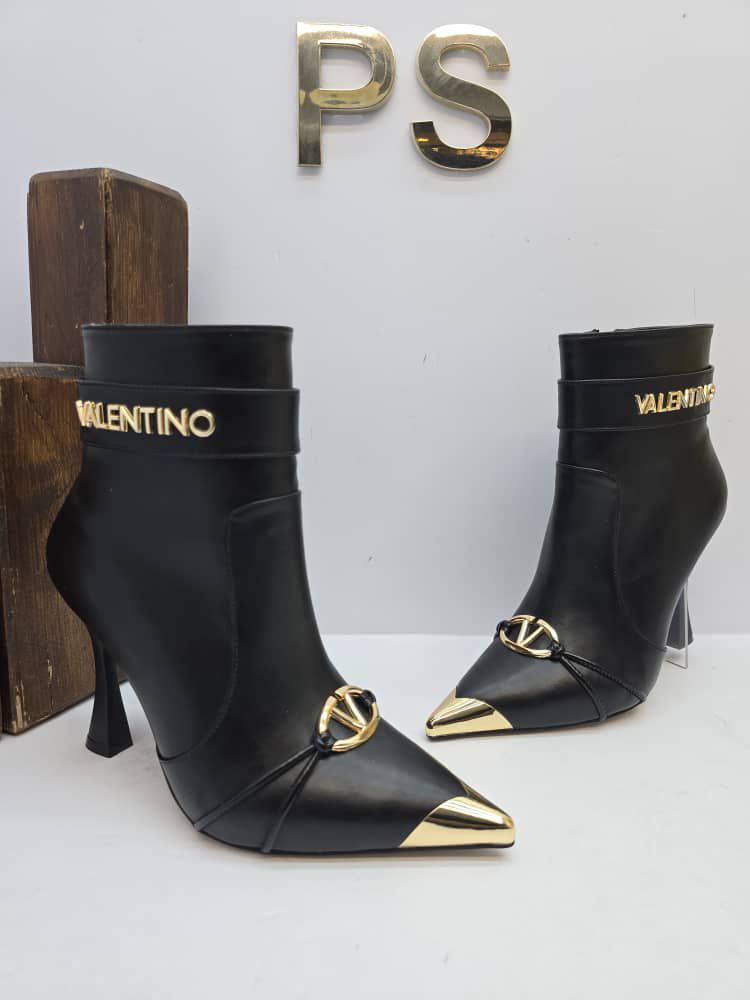 İthal Valentino Gold Detaylı Topuklu Bot