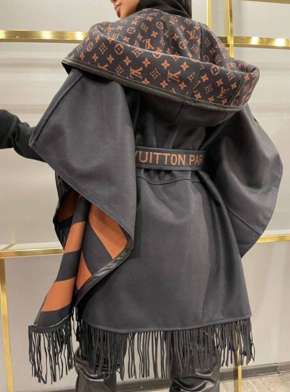 İthal Louis Vuitton Püsküllü Panço Kaban