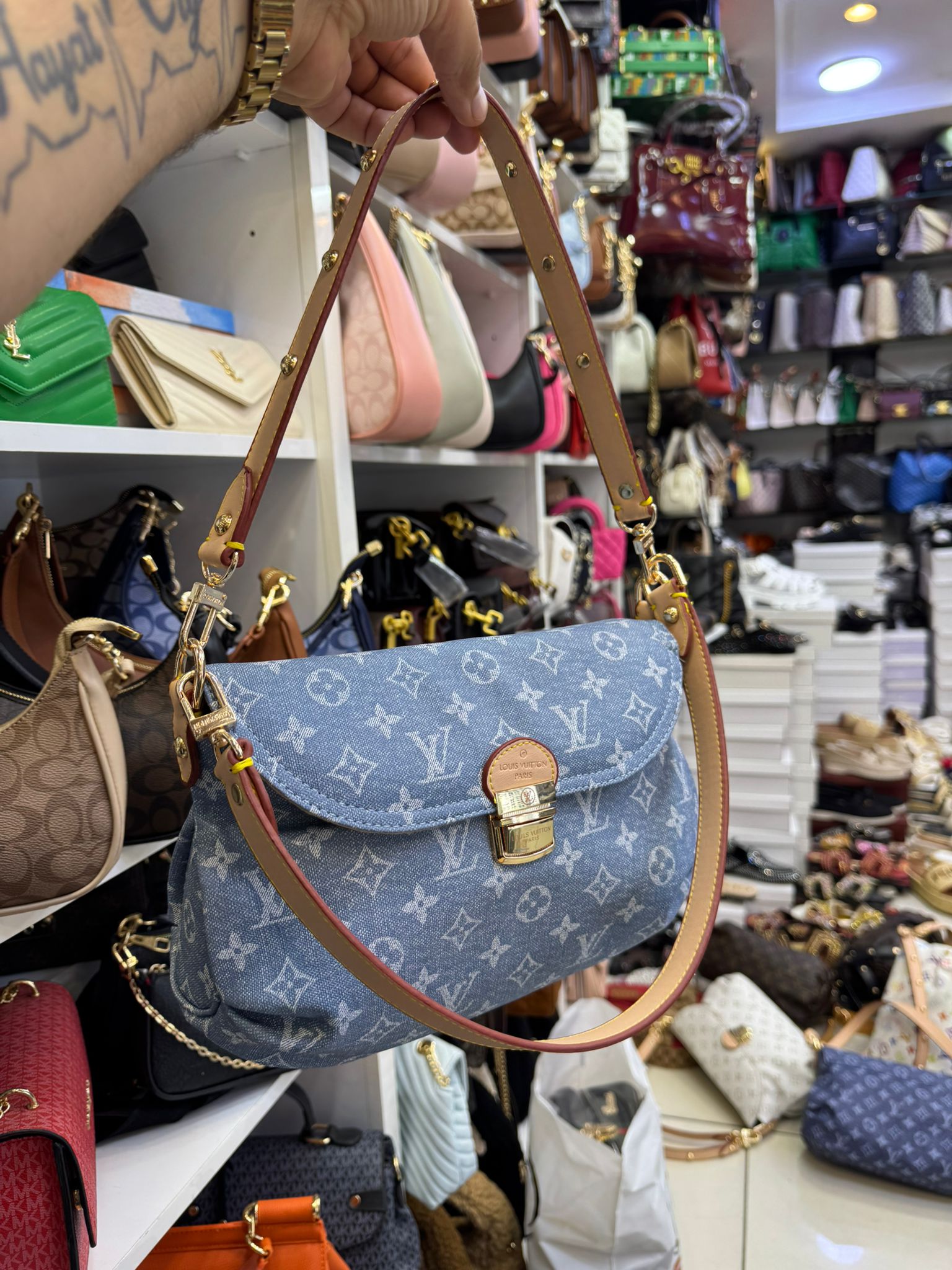 İthal Louis Vuitton Denim Kumaş Çanta