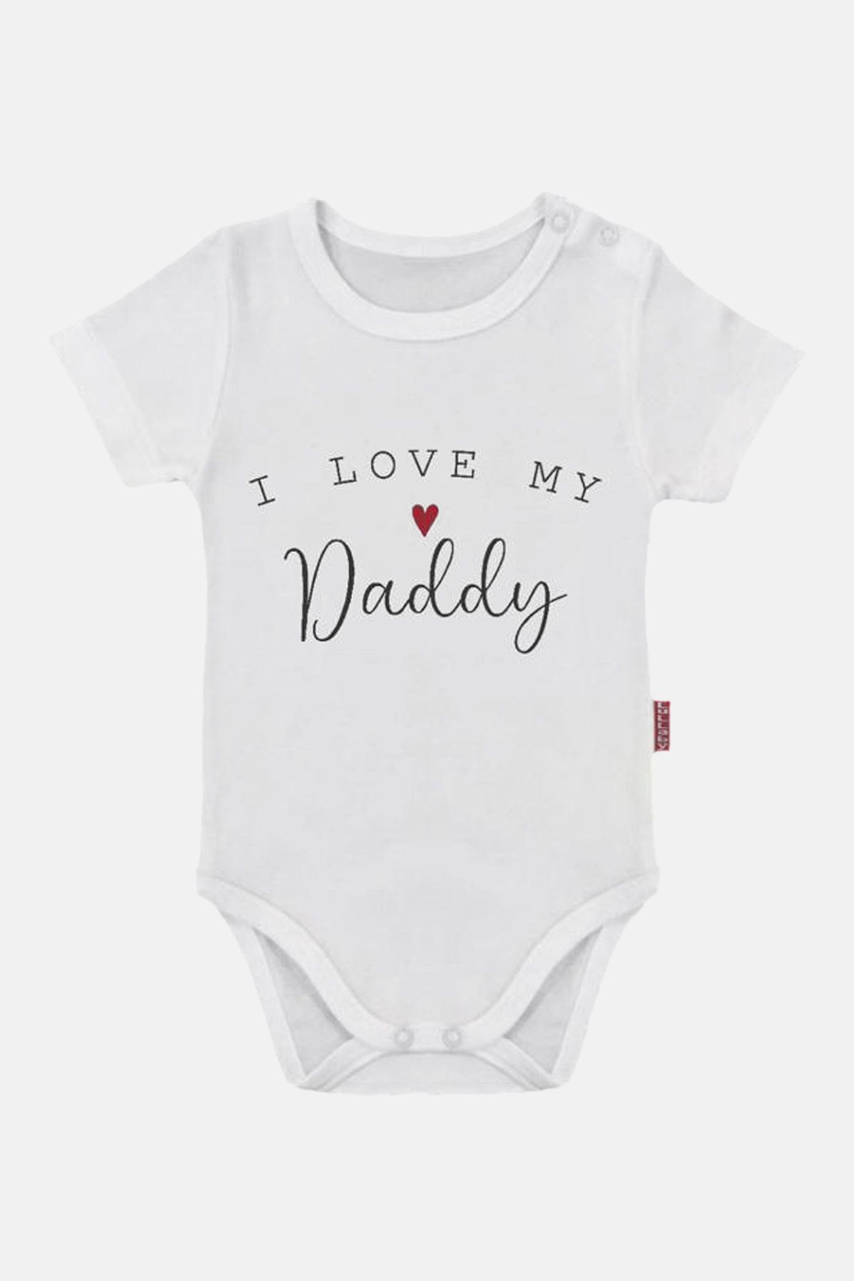 UNISEX ÇITÇITLI BODY/  I Love My Daddy Baskılı/ Kısa Kollu Bebek Unisex Zıbın