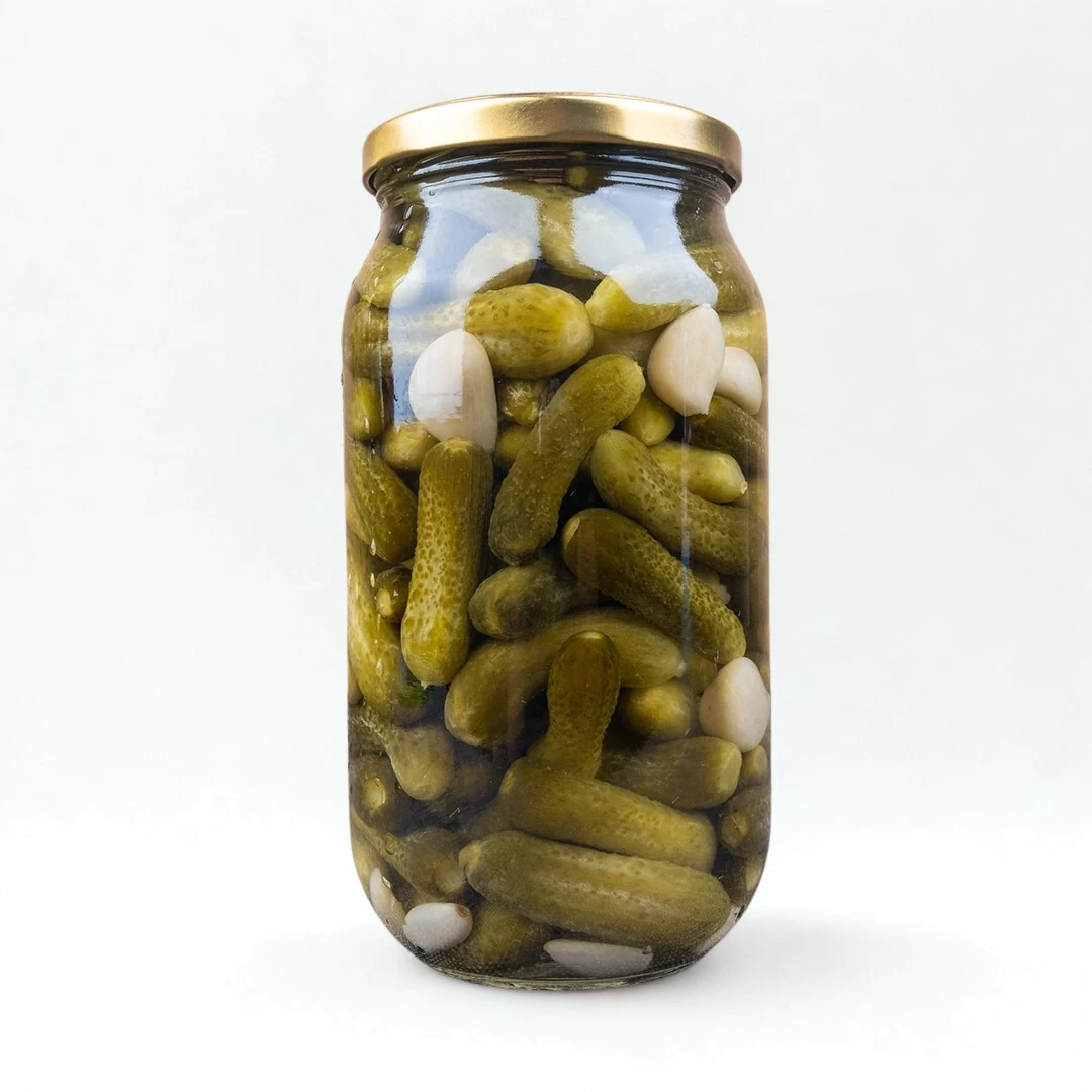 Acılı Kornişon Turşusu 1000cc Cam Kavanoz Ev Yapımı