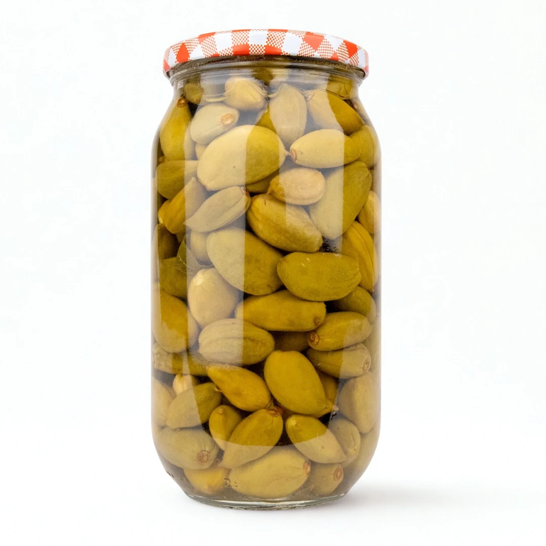 Badem Çağlası Turşusu Ev Yapımı Çıtır 1000cc Cam Kavanoz 2025 Üretim