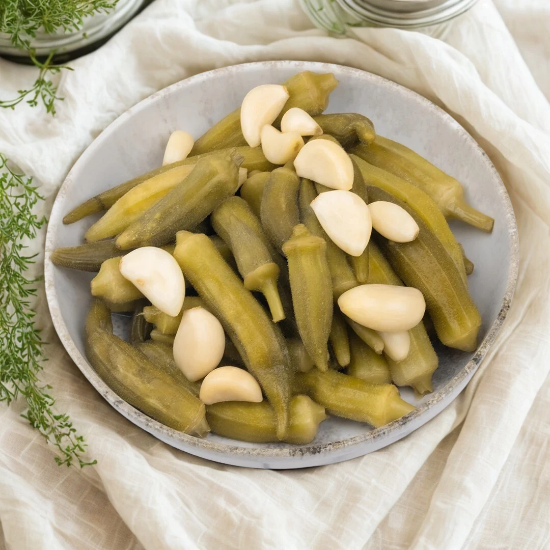 Bamya Turşusu Ev Yapımı Cam Kavanoz 1000cc