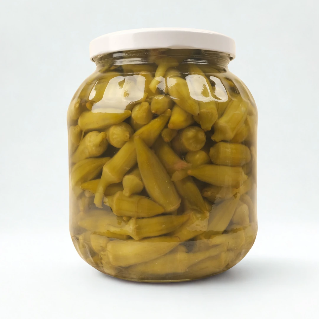 Ev Yapımı Bamya Turşusu | 1700cc Cam Kavanoz L Boy Yeni Mahsul