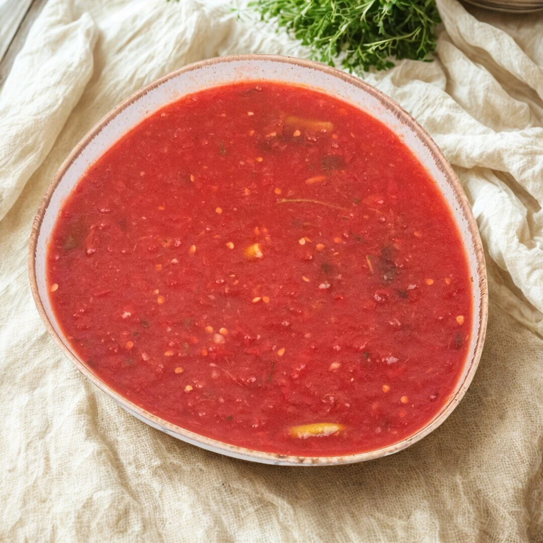 Az Acılı Sivri Biberli Kırmızı Domates Turşusu 1000cc Cam Kavanoz 2025 Üretim