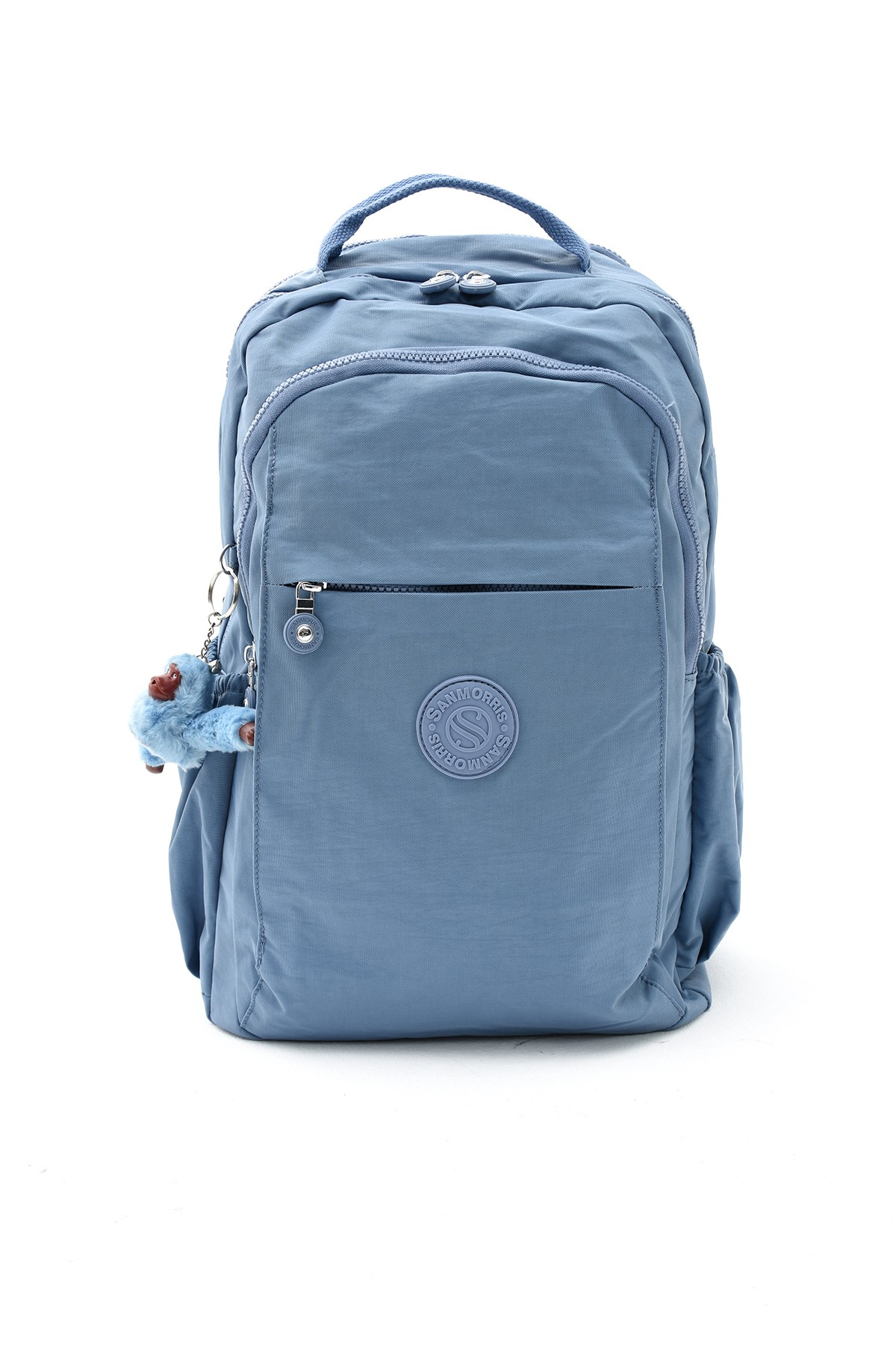 San Unisex Suya Dayanıklı Krinkıl Kumaş Çok Gözlü Büyük Boy Laptop Okul Ve Sırt Çantası SAN3019