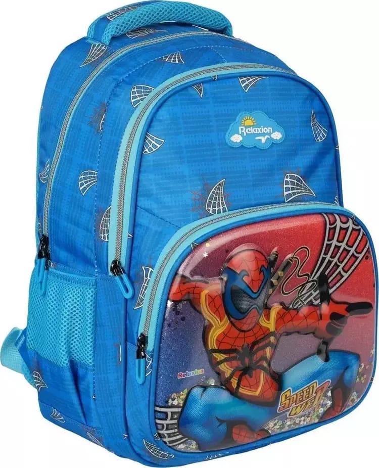 Yeni Sezon Mavi Spiderman Figürlü İlkokul Sırt Çantası Beslenme Çantası Kalemlik Üçlü Takım