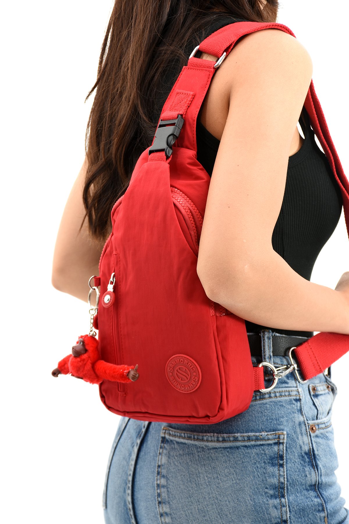 San Kadın Krinkıl Kumaş Suya Dayanıklı Çapraz Askılı Bodybag Çanta SAN3037