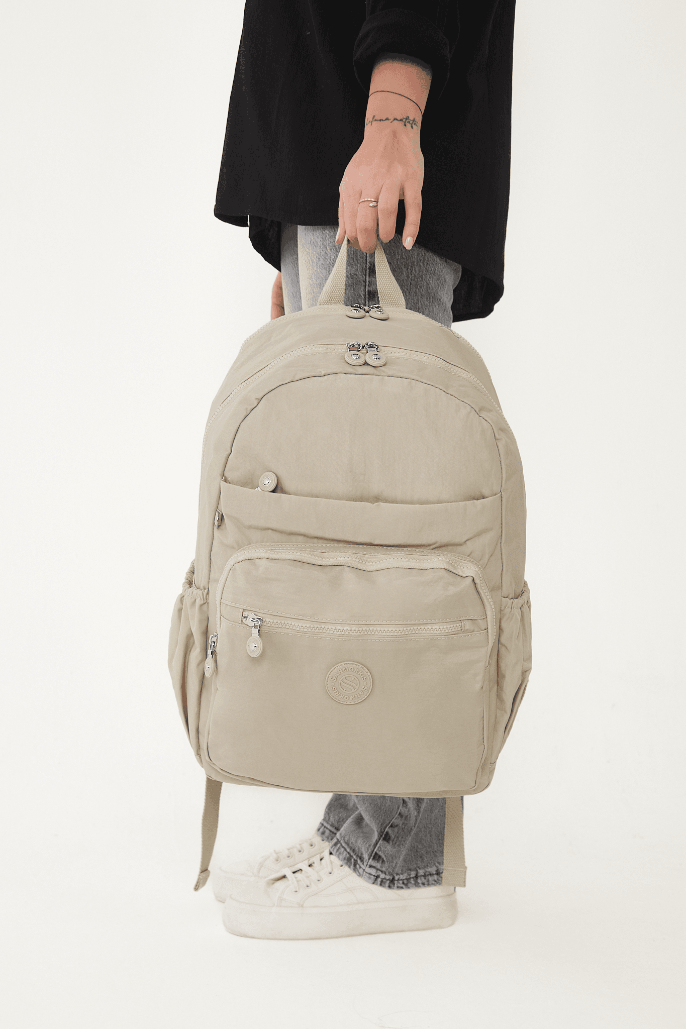 San Unisex Suya Dayanıklı Kumaş Çok Gözlü Laptop Bölmeli Orta Boy Seyahat ve Okul Çantası