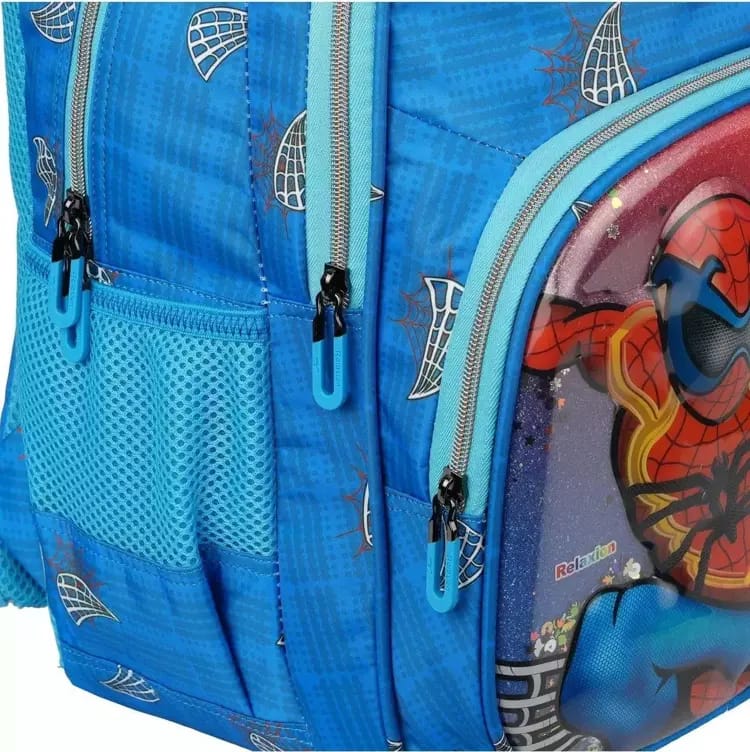 Yeni Sezon Mavi Spiderman Figürlü İlkokul Sırt Çantası Beslenme Çantası Kalemlik Üçlü Takım