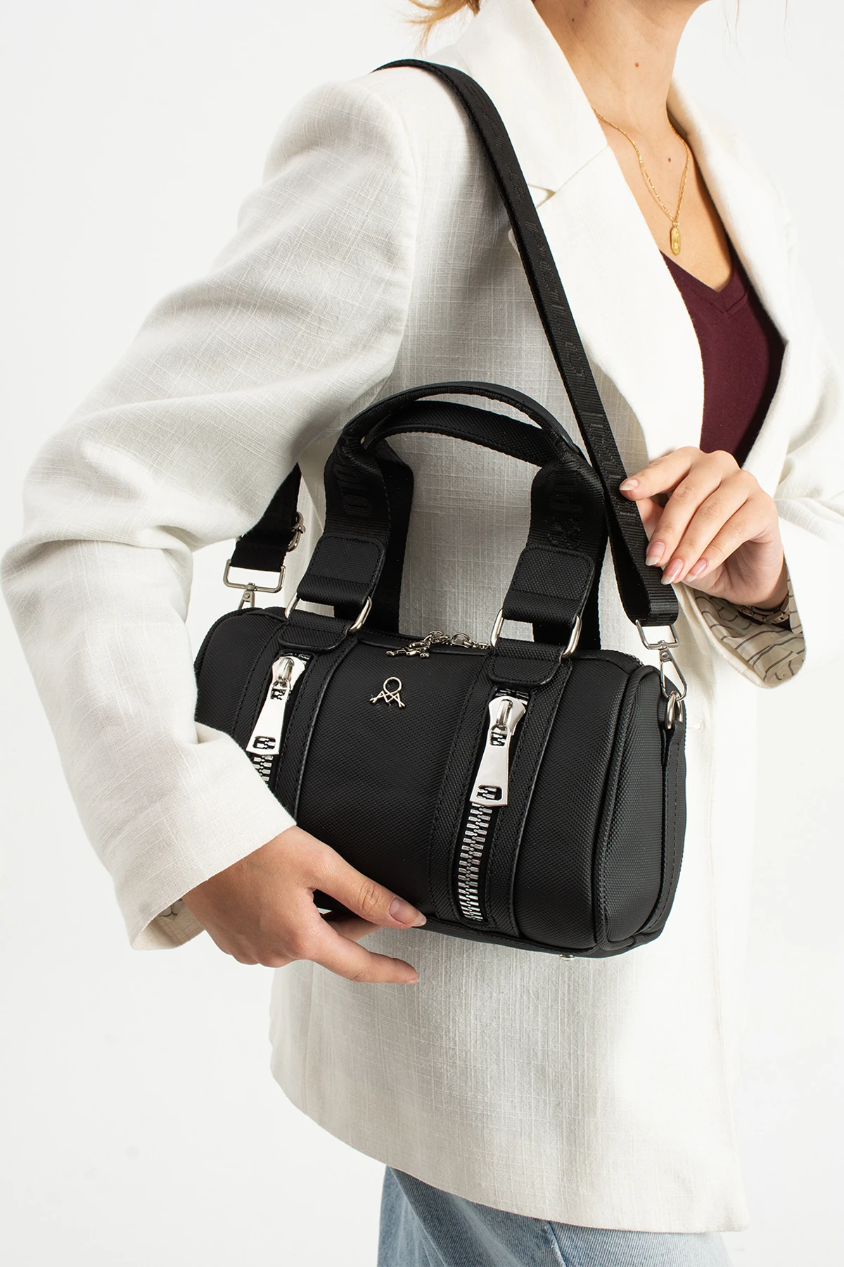 Mega Lakos Deri El Omuz ve Çapraz Çanta - SİYAH