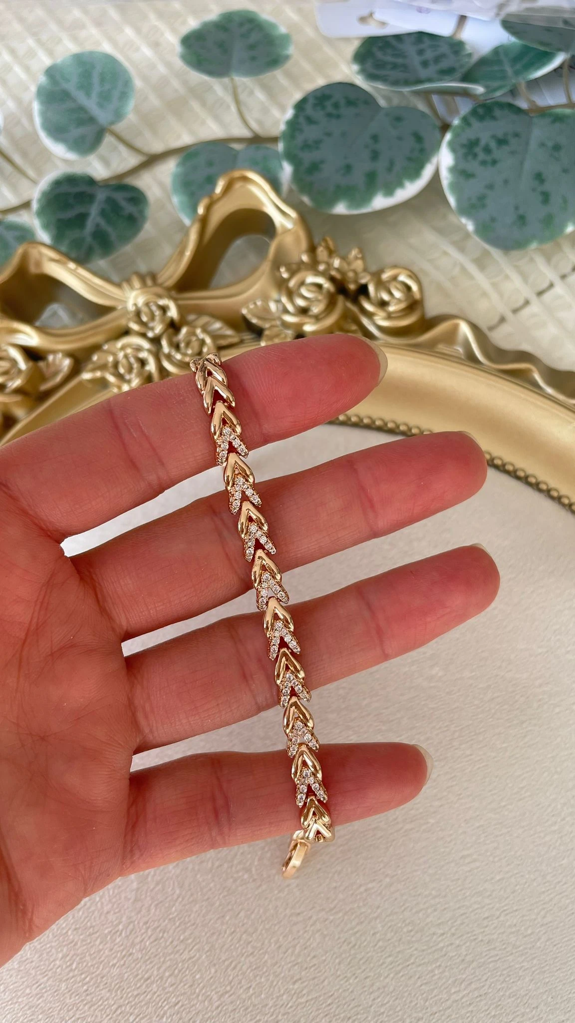 Vip 18K Rose Gold Balık Sırtı Bileklik