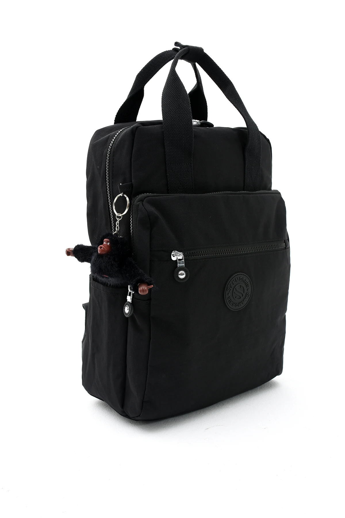 San Unisex Suya Dayanıklı Krinkıl Kumaş Çok Gözlü Orta Boy Laptop Okul Ve Sırt Çantası SAN3014