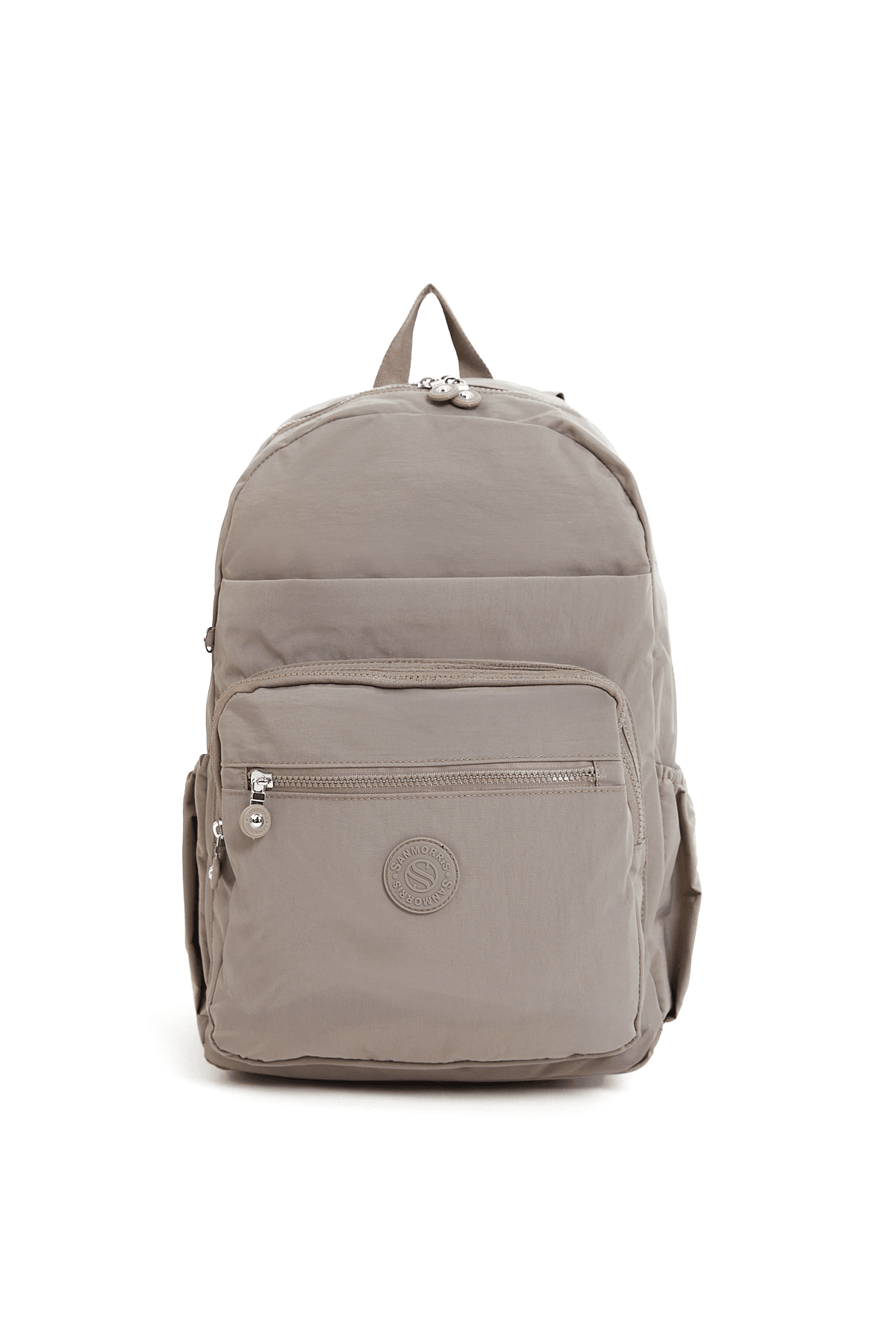 San Unisex Suya Dayanıklı Kumaş Çok Gözlü Laptop Bölmeli Orta Boy Seyahat ve Okul Çantası - SAND