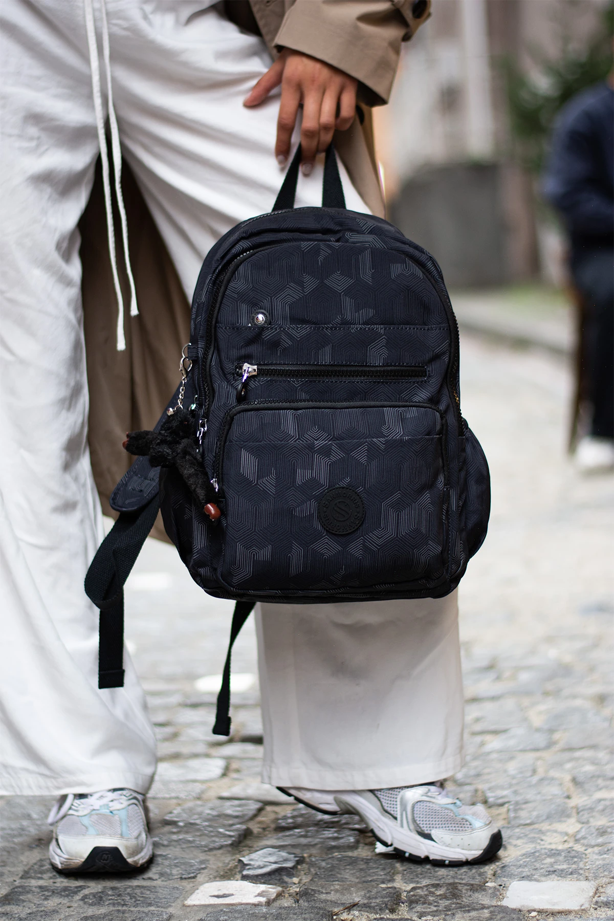 San Unisex Suya Dayanıklı Kumaş Çok Gözlü Laptop Bölmeli Orta Boy Seyahat ve Okul Çantası SAN3001