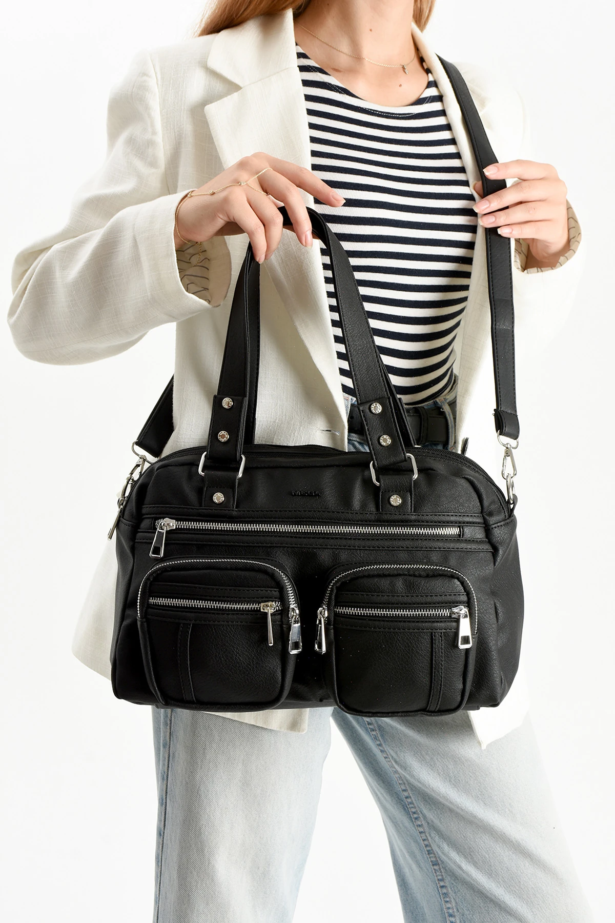 Mega Orjinal İthal Seri Çok Bölmeli El Omuz Çantası