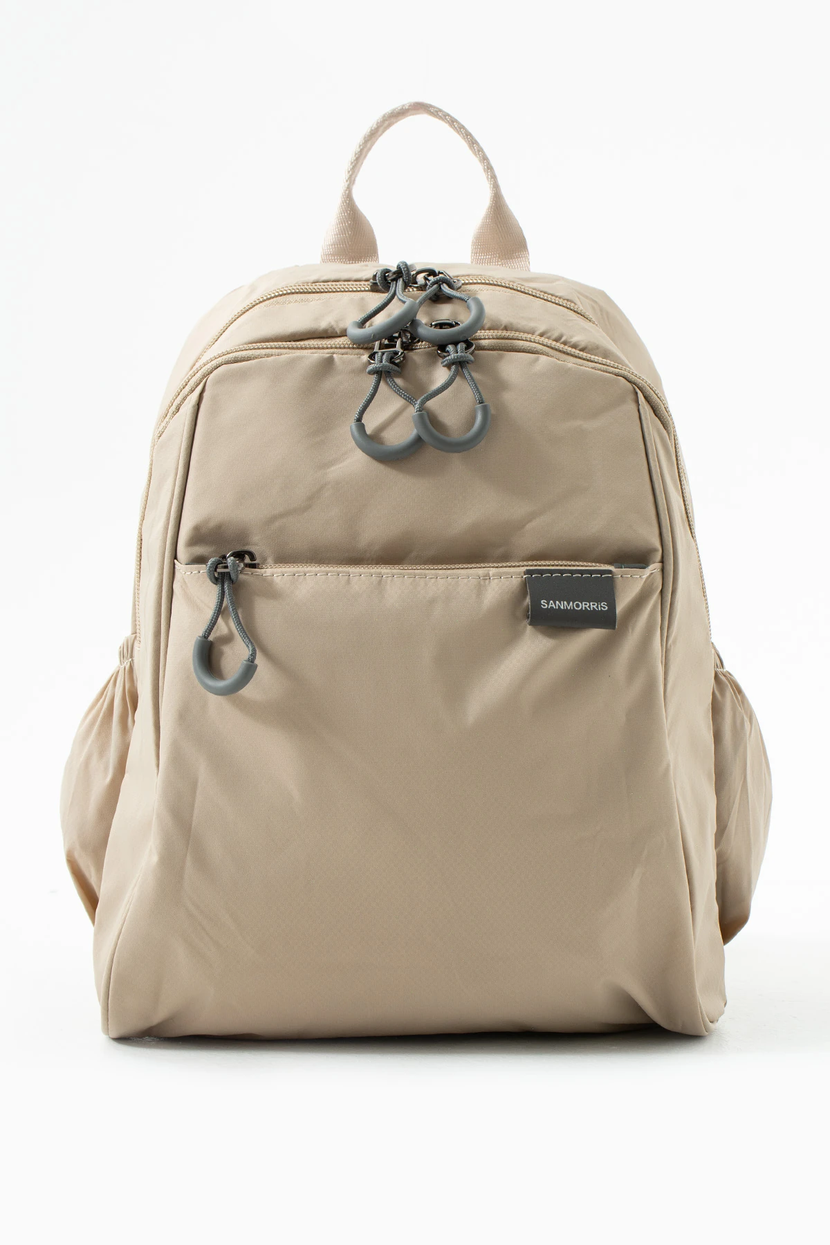 San Suya Dayanıklı Paraşüt Kumaş 4 Gözlü Laptop Bölmeli Seyahat İş Okul Sırt Çantası SAN6009 - BEJ