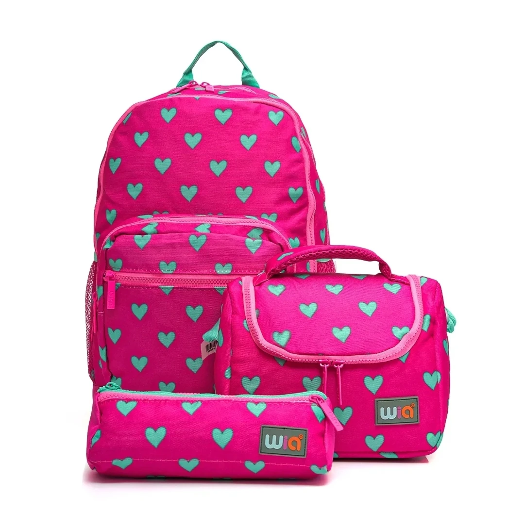 Wia Kalp Desenli 3'lü Okul Çantası Seti