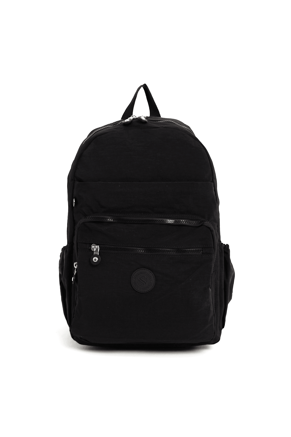 San Unisex Suya Dayanıklı Kumaş Çok Gözlü Laptop Bölmeli Orta Boy Seyahat ve Okul Çantası - SİYAH